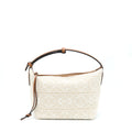 LOEWE SMALL CUBI BAG ANAGRAM JACQUARD AND CALFSKIN GHW