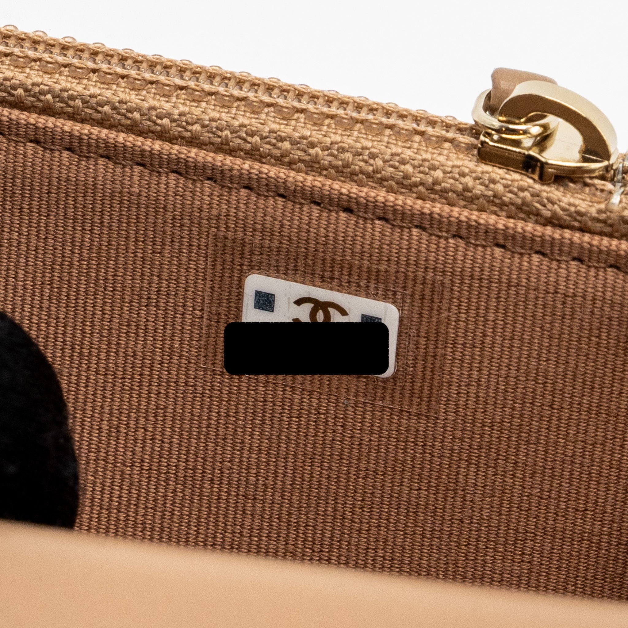 CHANEL 22K GOLD PILLAR MINI FLAP BAG LAMBSKIN DARK BEIGE GHW (MICROCHIP)