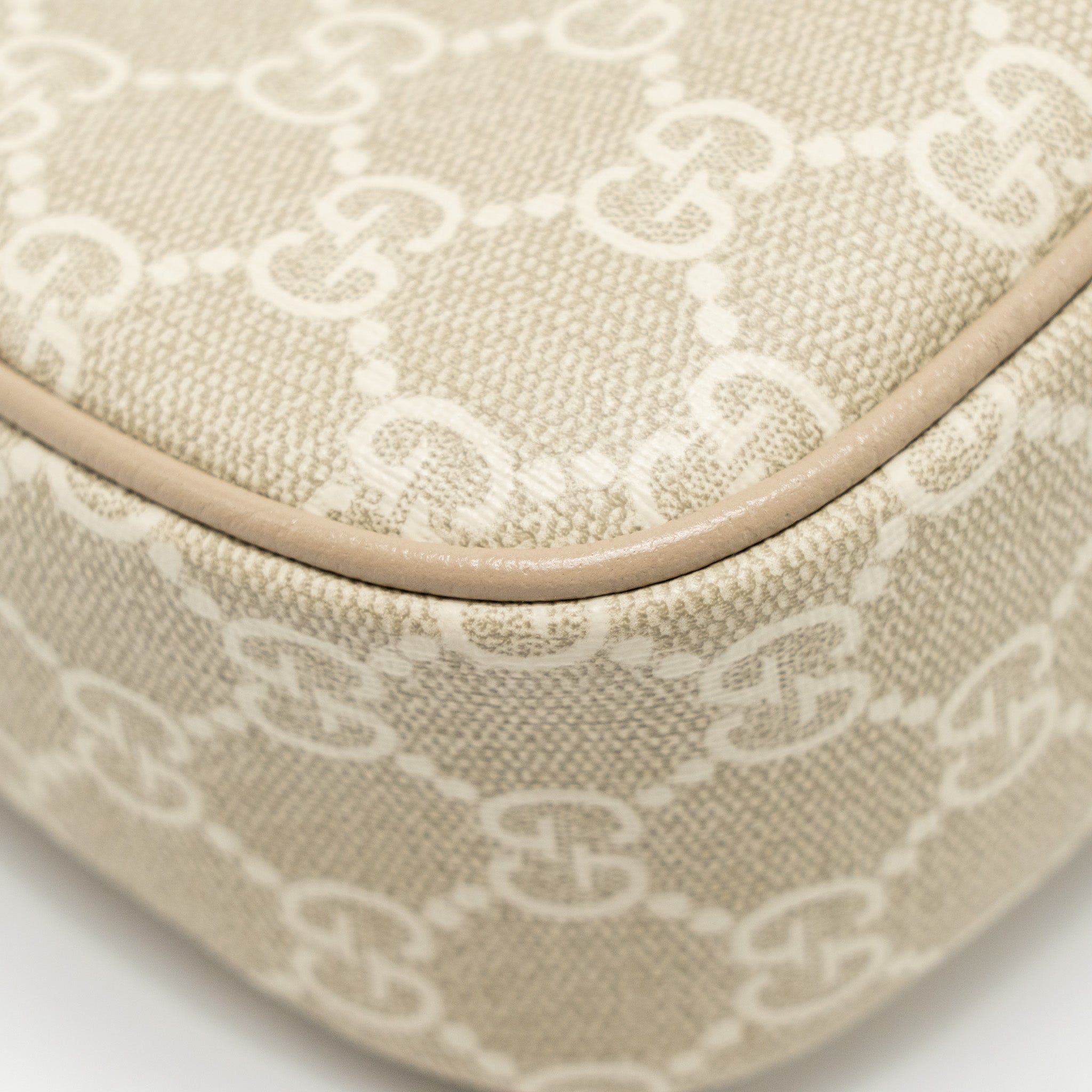 GUCCI OPHIDIA SMALL SHOULDER BAG GG SUPREME CANVAS BEIGE / WHITE GHW