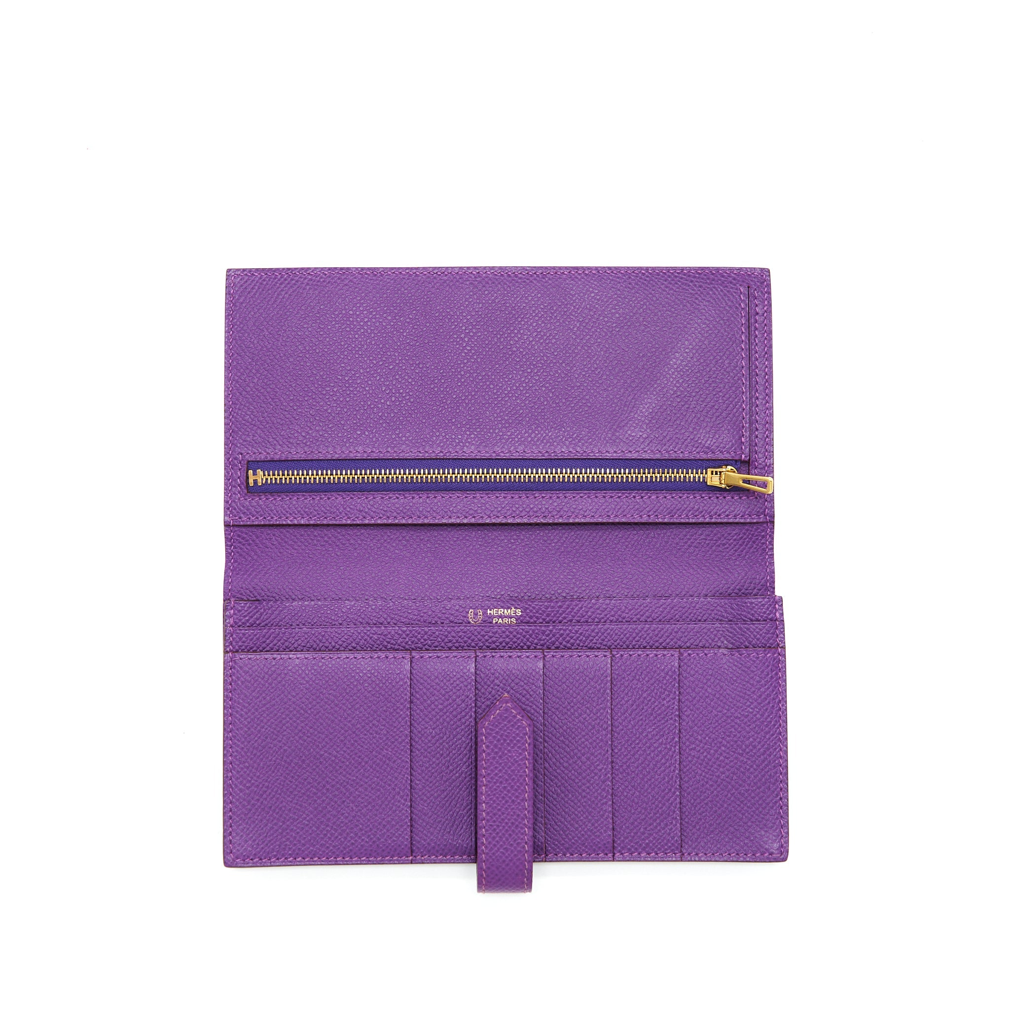 HERMES BEARN WALLET SPECIAL ORDER EPSOM MULTICOLOUR PURPLE GHW