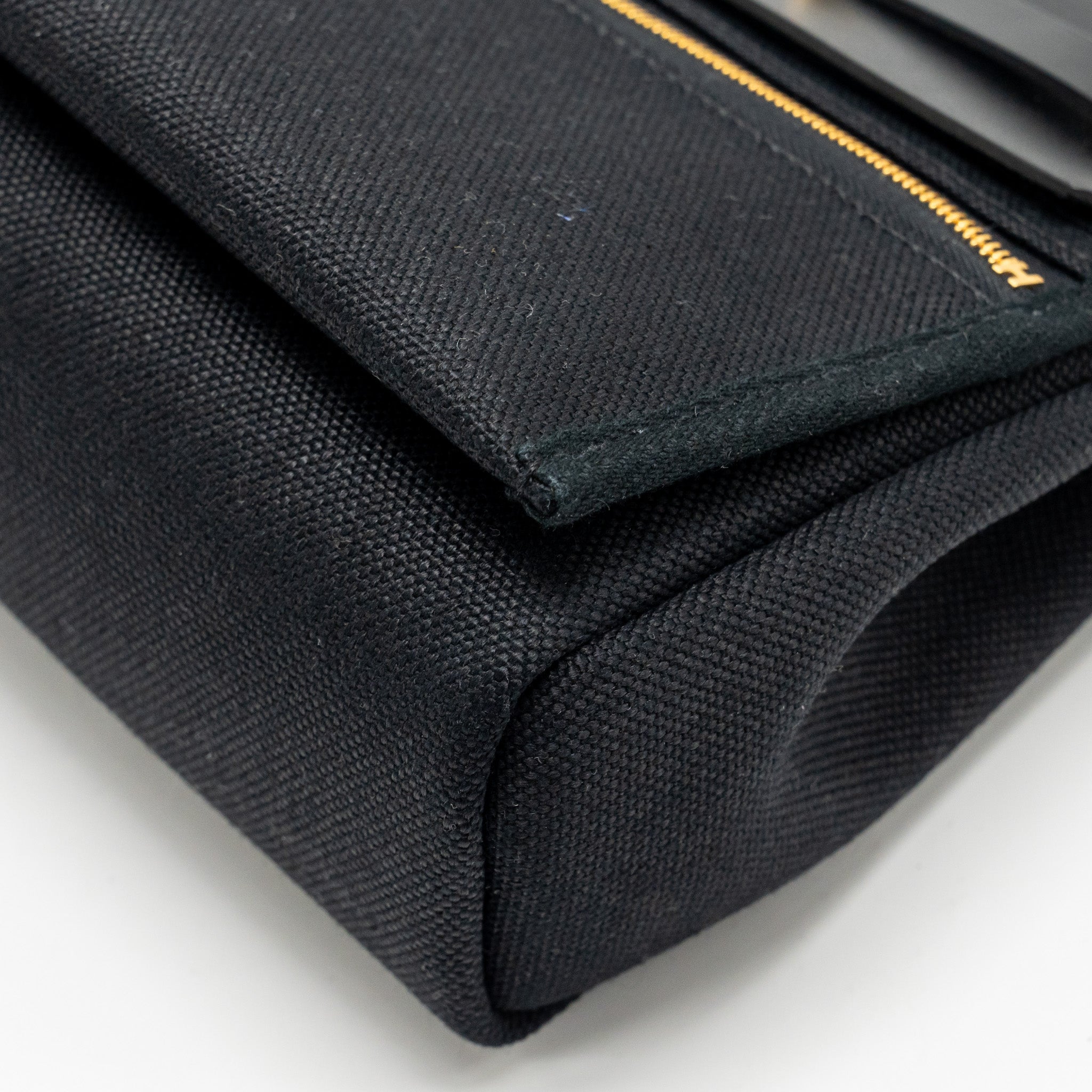 HERMES HERBAG MINI CANVAS / HUNTER LEATHER BLACK GHW