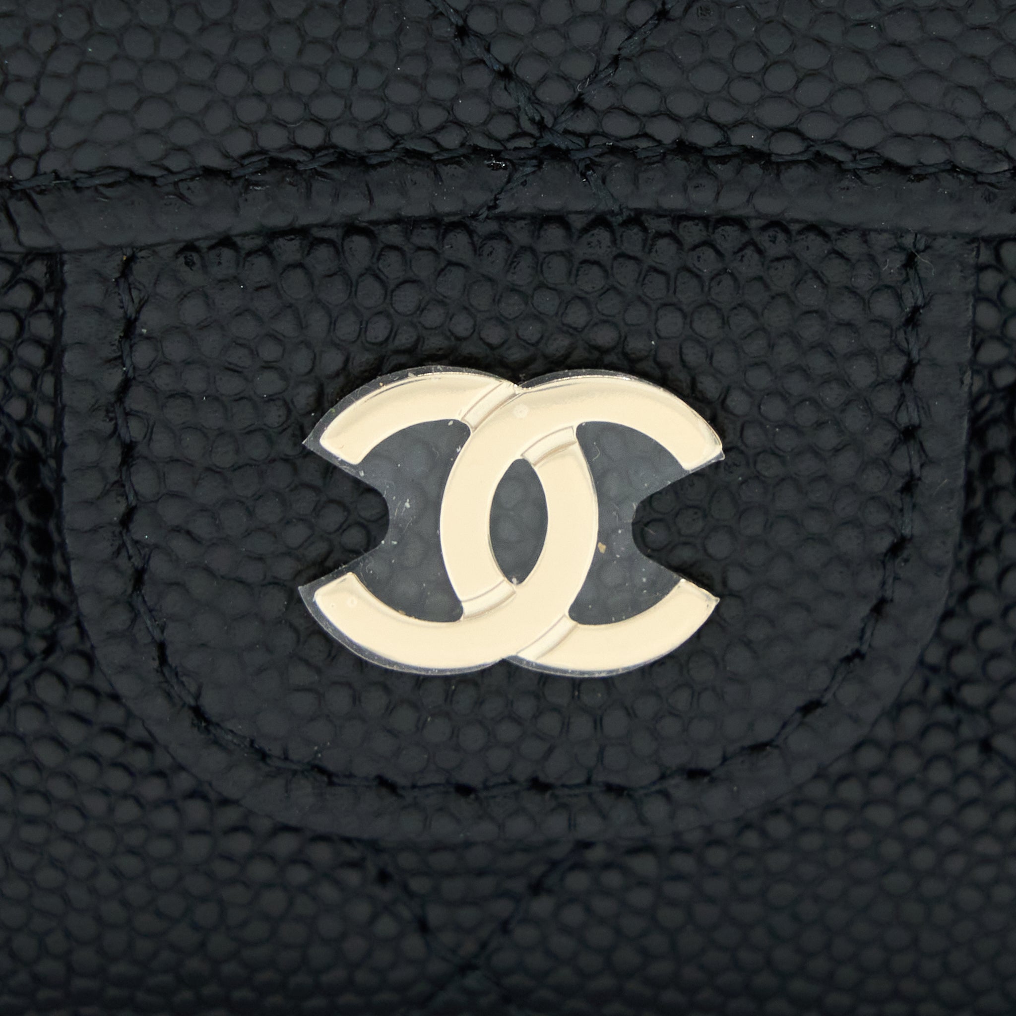 CHANEL SMALL COMPACT WALLET CAVIAR BLACK LGHW