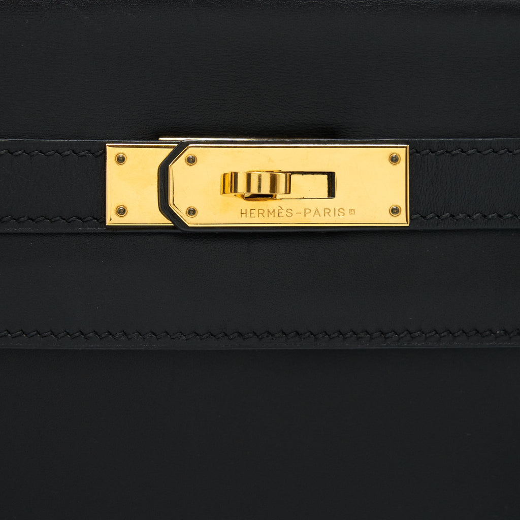 HERMES KELLY 32 BOX LEATHER BLACK GHW