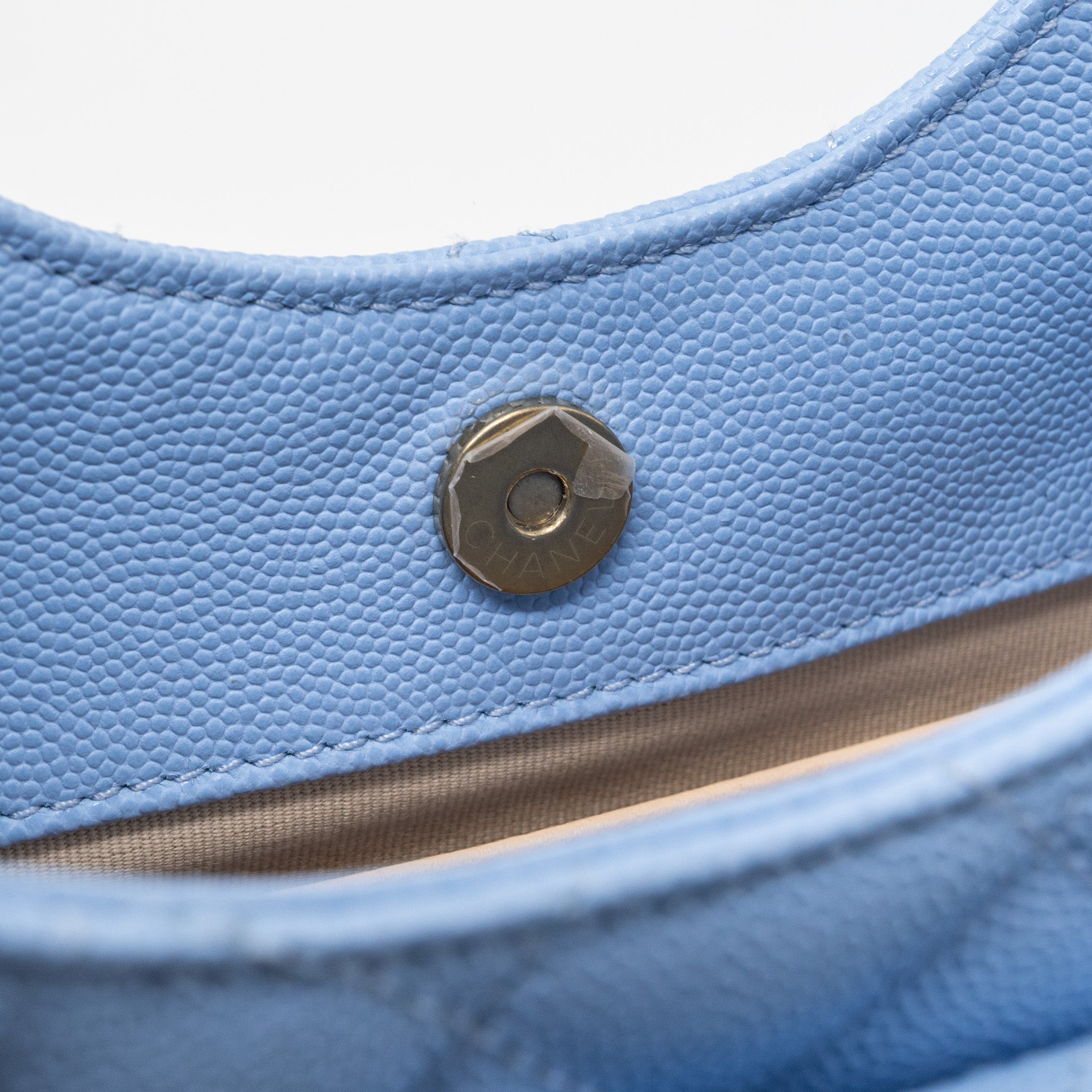 CHANEL 23C SMALL HOBO BAG CAVIAR LIGHT BLUE GHW(MICROCHIP)