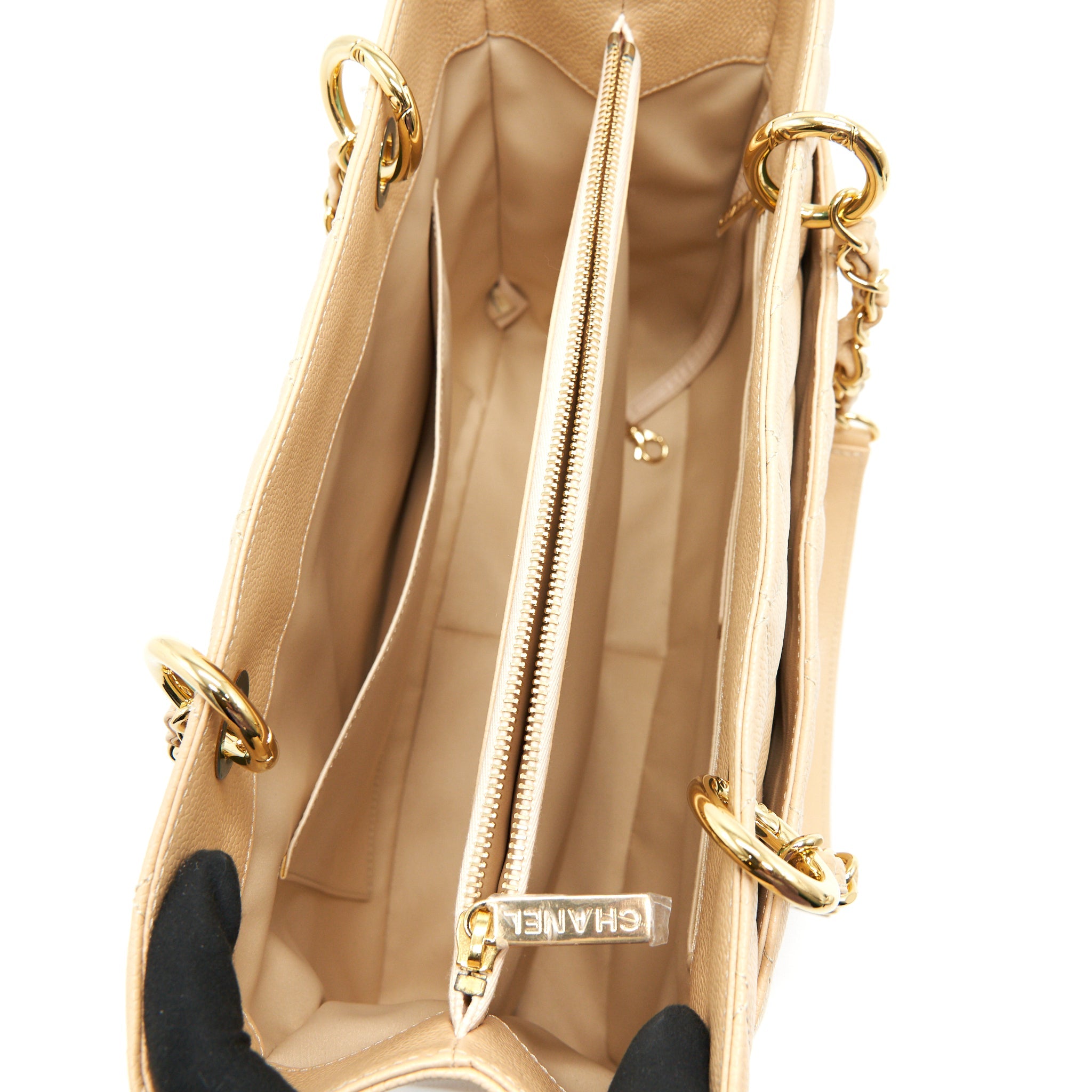CHANEL GRAND SHOPPING TOTE BAG BEIGE WITH GHW