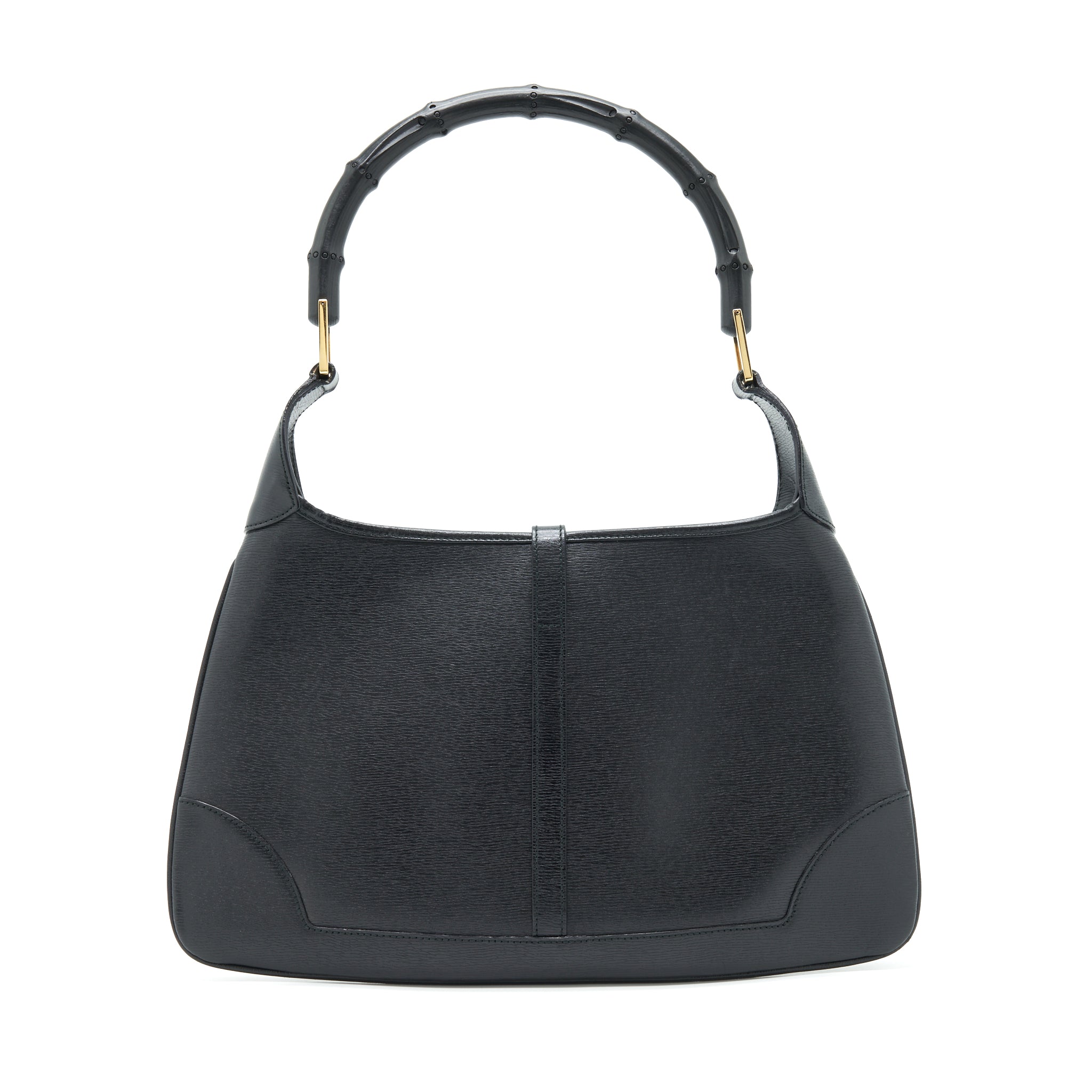 GUCCI VINTAGE JACKIE WITH BAMBOO HANDLE BLACK GHW