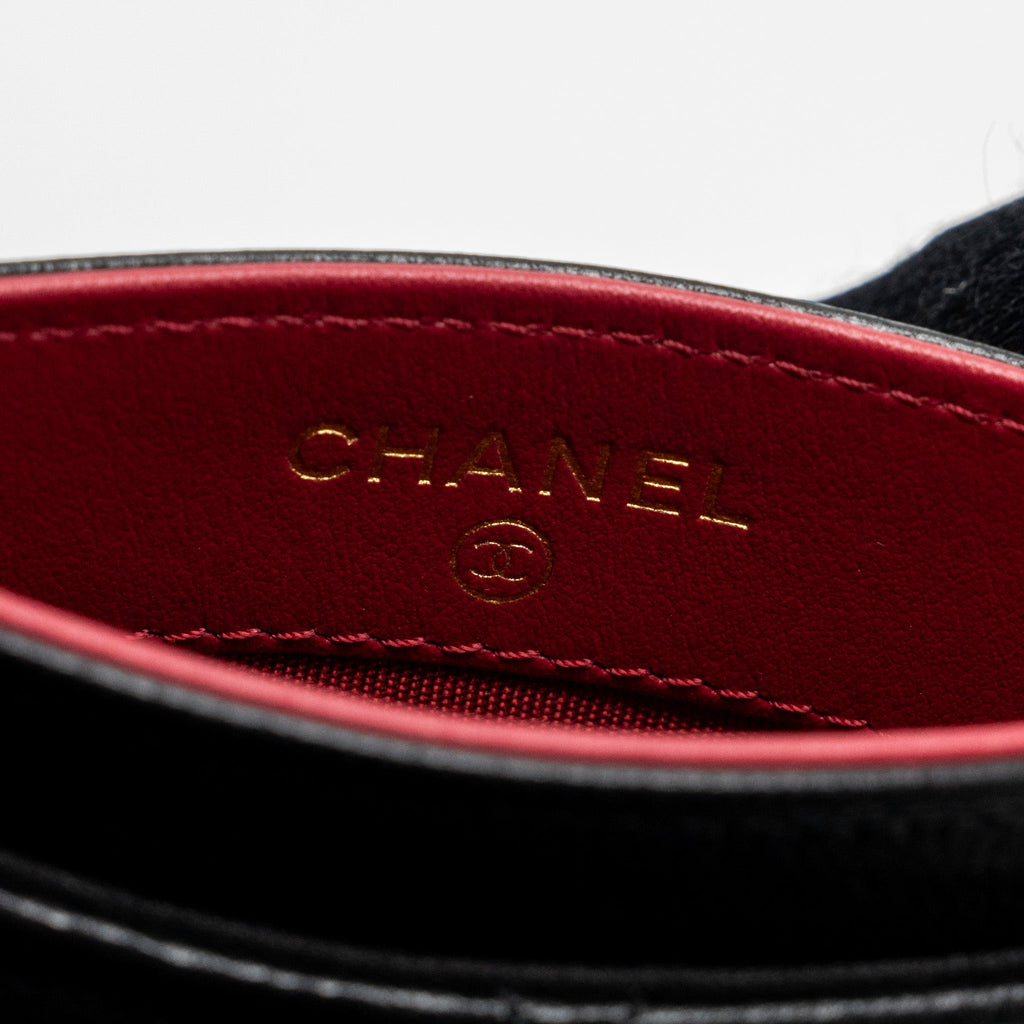 CHANEL 19 CARDHOLDER LAMBSKIN BLACK GHW