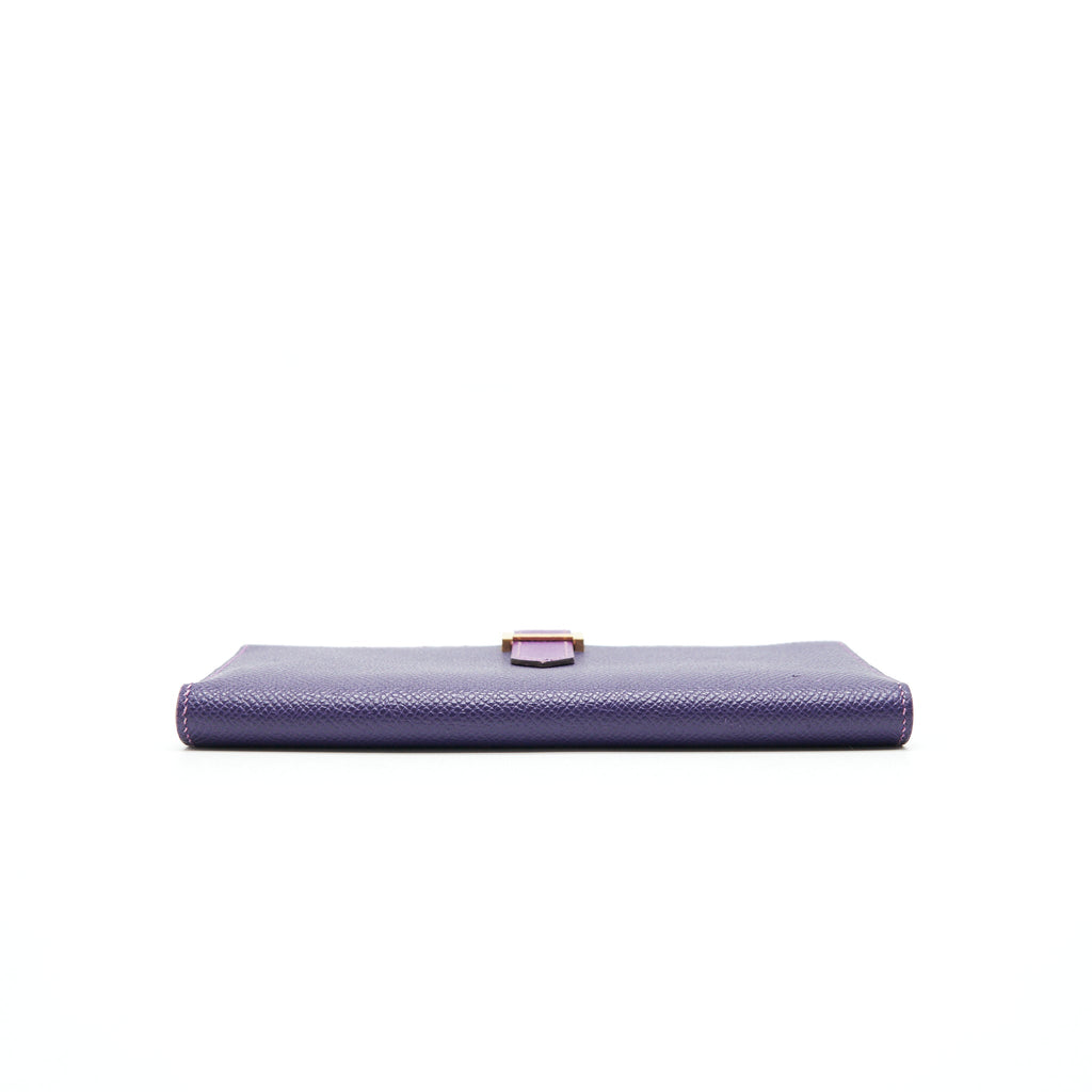 HERMES BEARN LONG WALLET PURPLE GHW