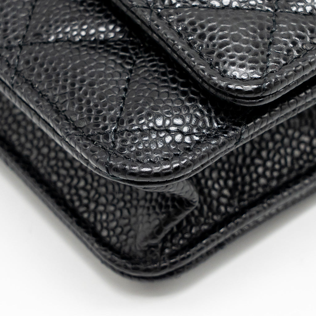 CHANEL CLASSIC WALLET ON CHAIN CAVIAR BLACK SHW