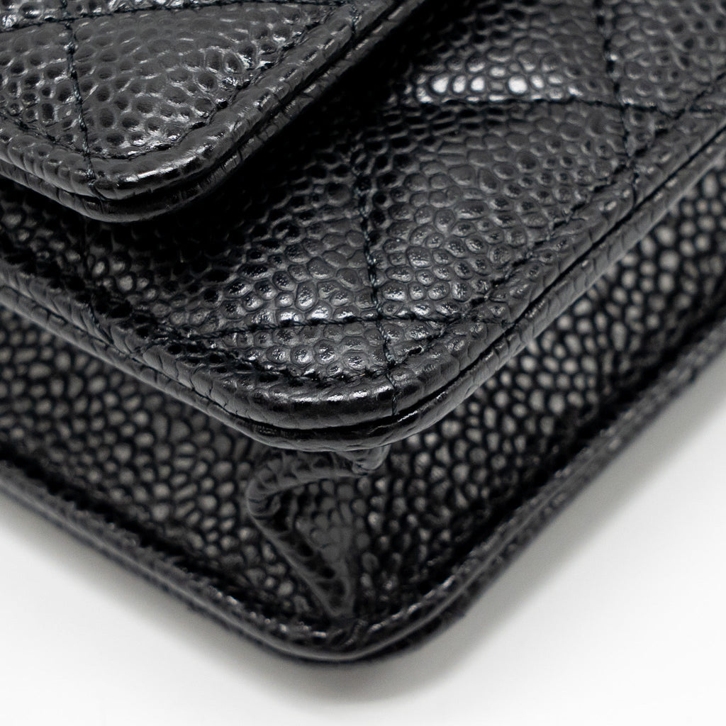 CHANEL CLASSIC WALLET ON CHAIN CAVIAR BLACK SHW