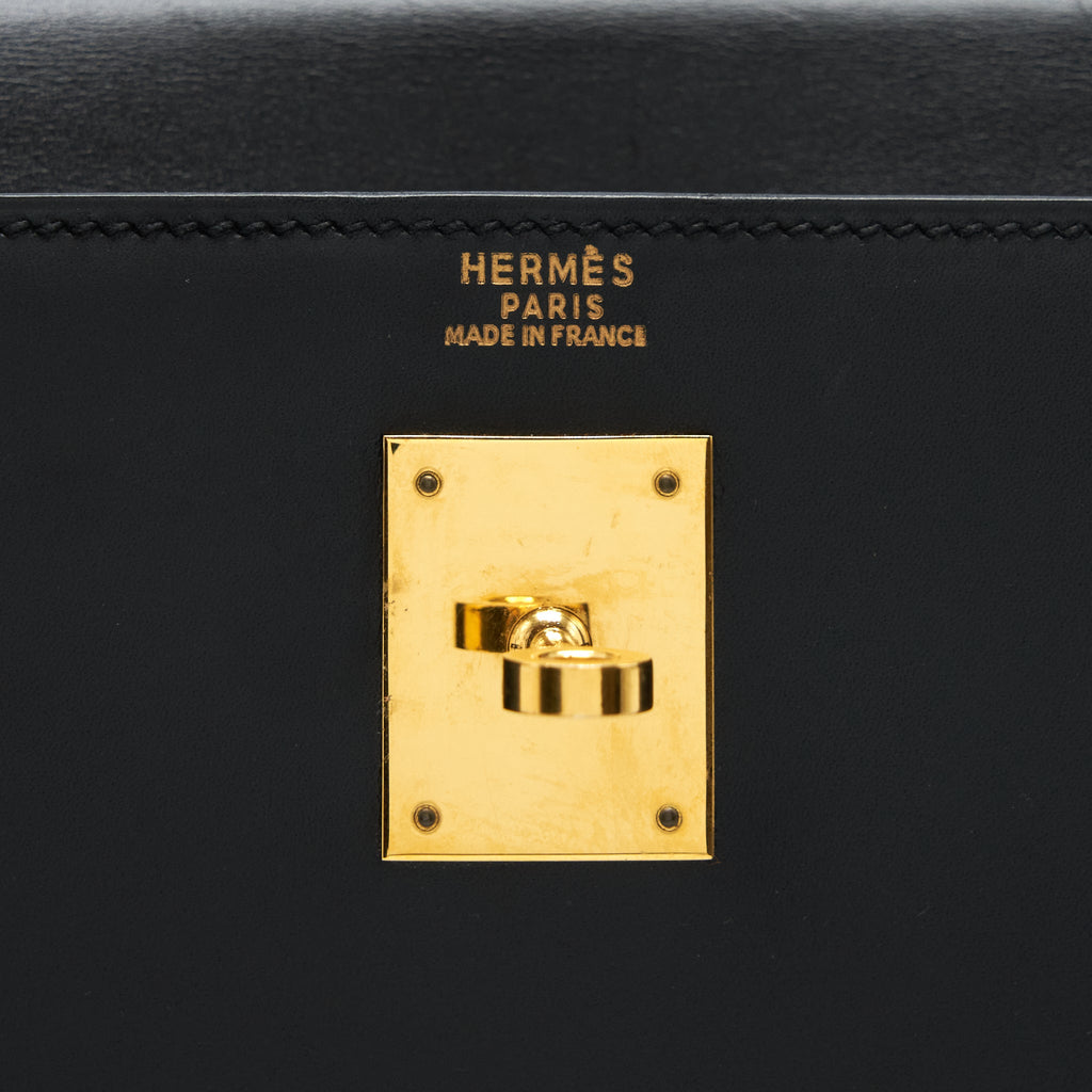 HERMES KELLY 32 BOX LEATHER BLACK GHW