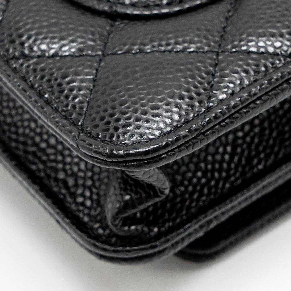 CHANEL CLASSIC WALLET ON CHAIN CAVIAR BLACK SHW