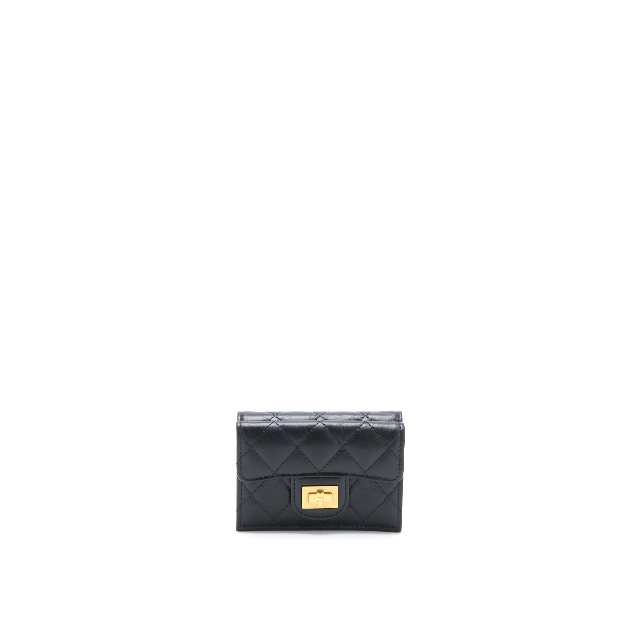 CHANEL REISSUE COMPACT WALLET CALFSKIN BLACK GHW