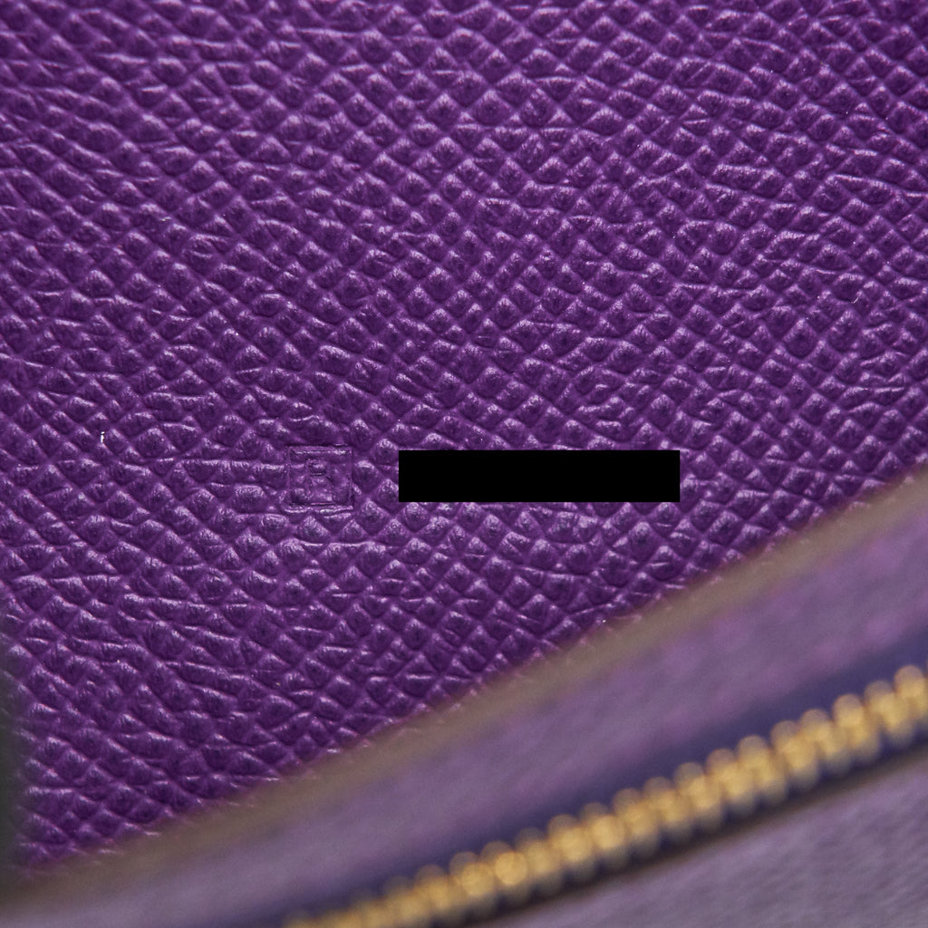 HERMES BEARN LONG WALLET PURPLE GHW