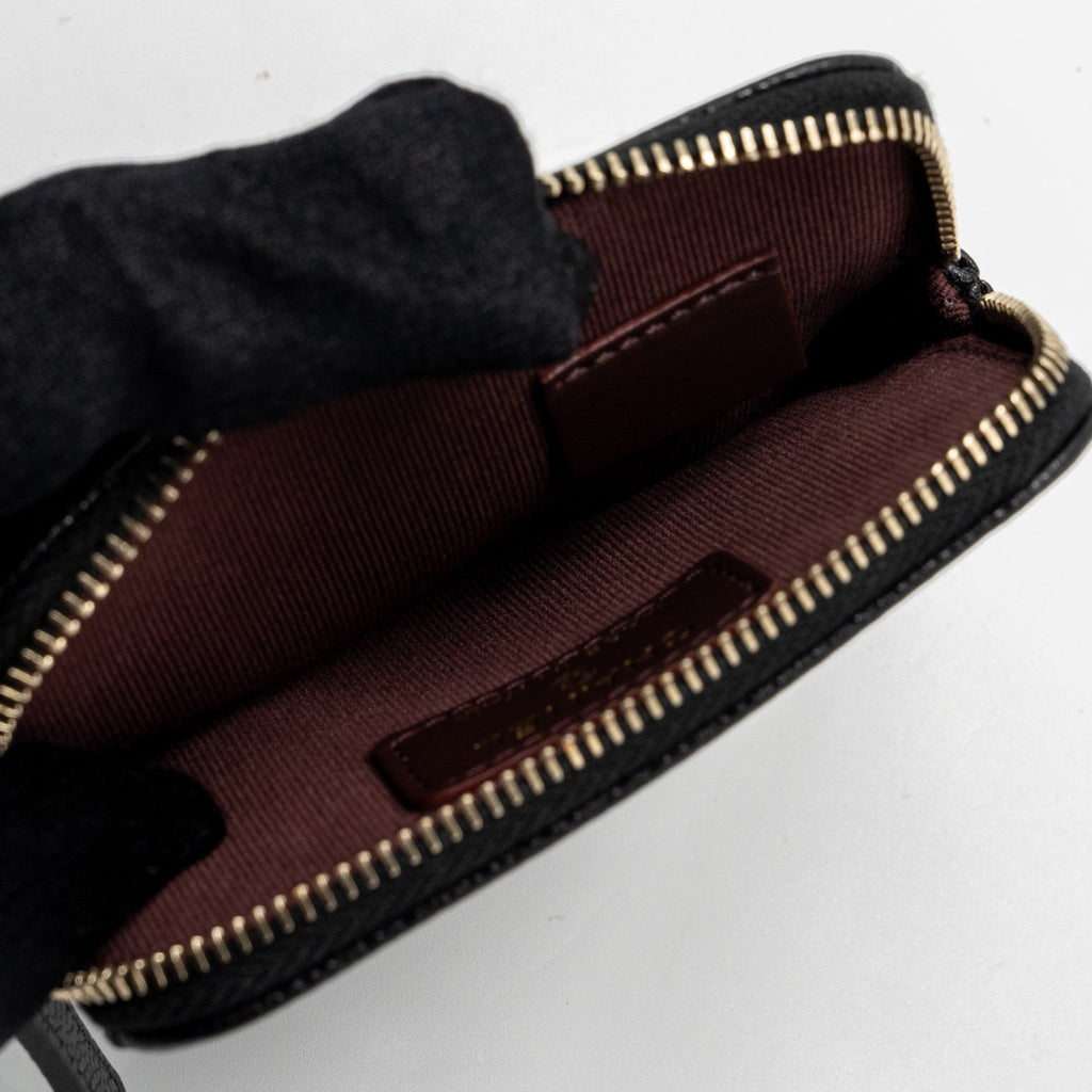 CHANEL SQUARE ZIPPER POUCH CARD HOLDER CAVIAR BLACK LGHW (MICROCHIP)