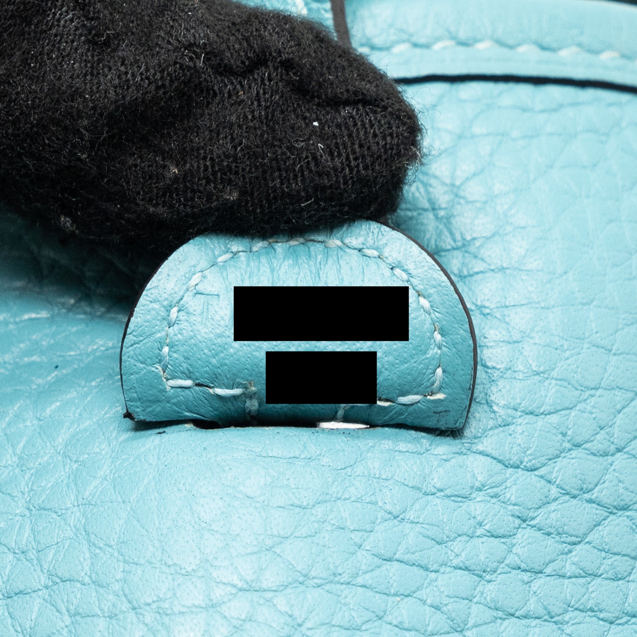 HERMES MINI EVELYNE CLEMENCE BLUE SAINT CYR WITH MULTICOLOR STRAP SHW