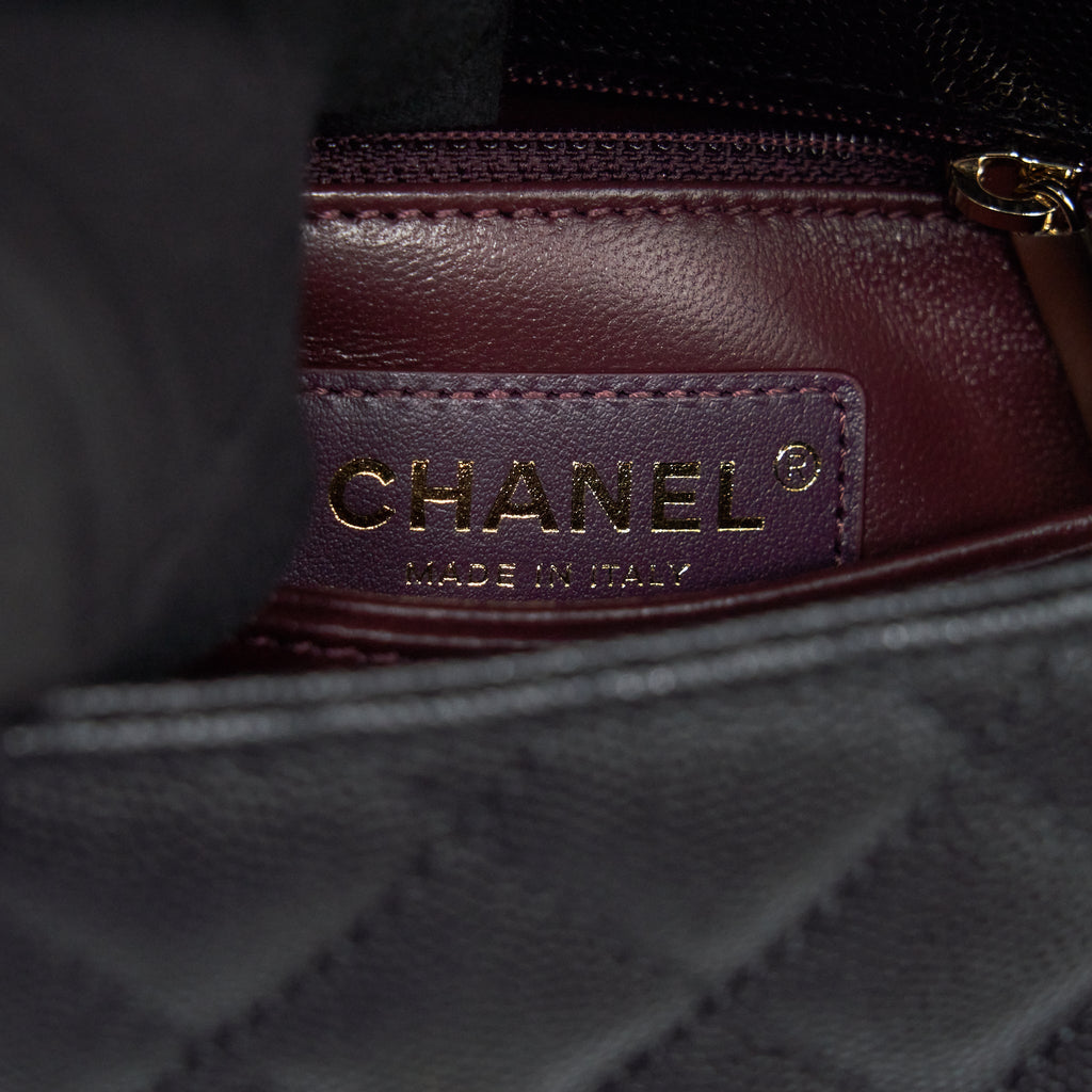 CHANEL MINI COCO HANDLE CAVIAR BLACK LGHW (MICROCHIP)