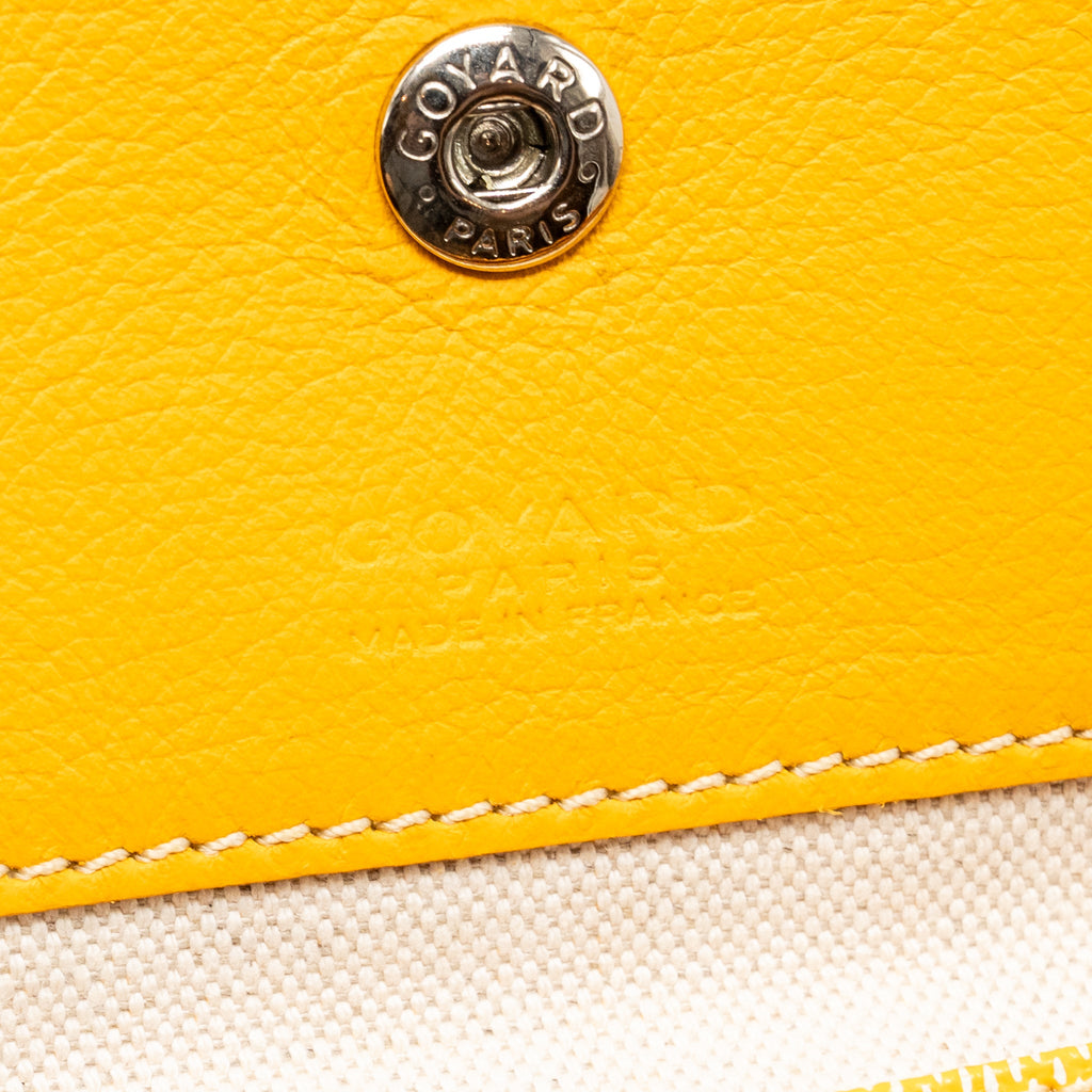 GOYARD SAINT LOUIS PM TOTE BAG GOYARDINE CANVAS/CALFSKIN LEATHER YELLOW SHW