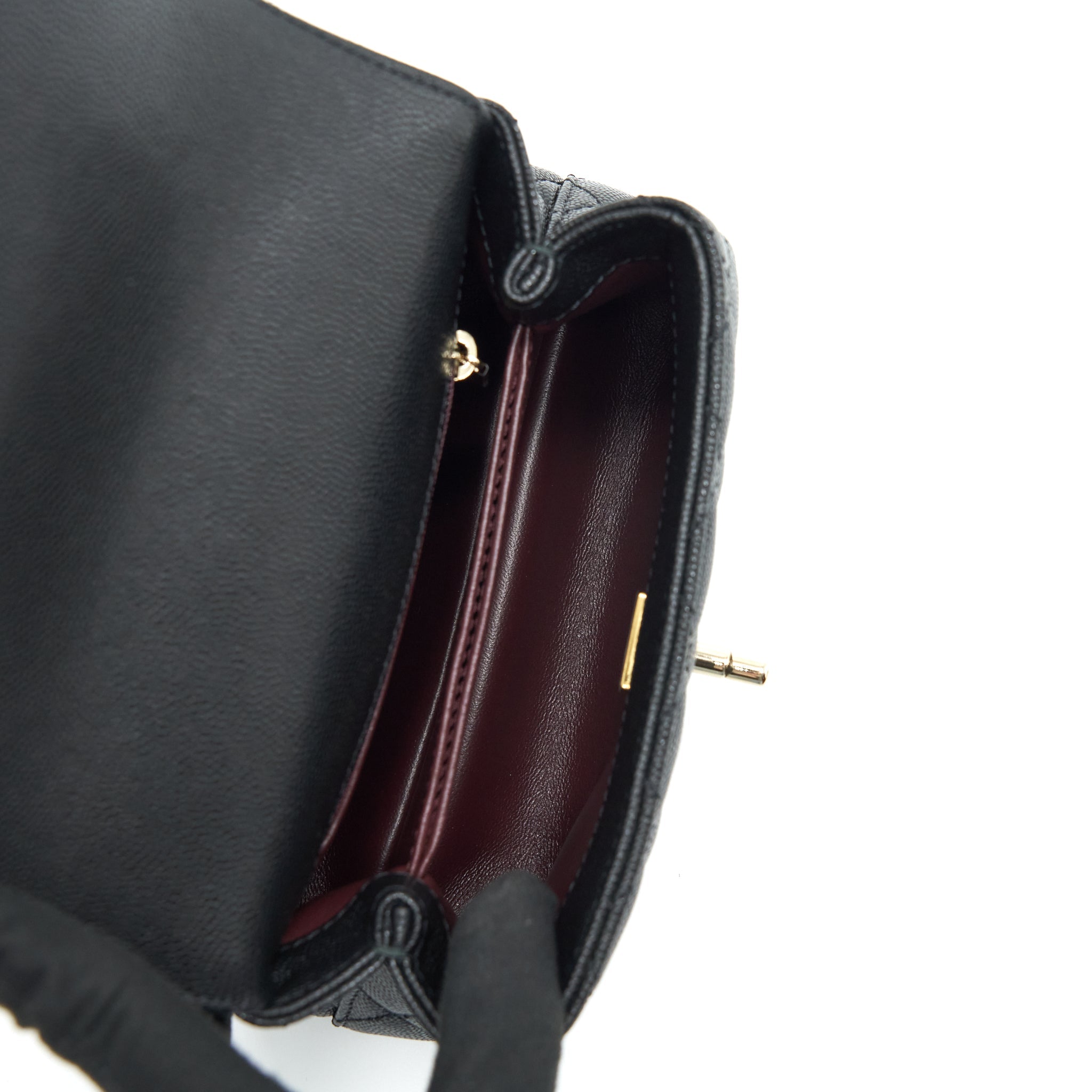 CHANEL MINI COCO HANDLE CAVIAR BLACK LGHW (MICROCHIP)