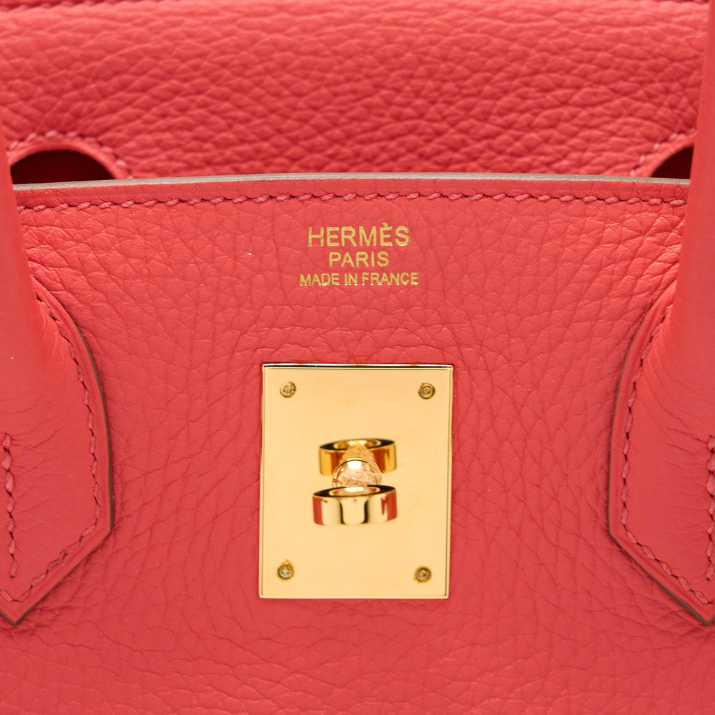 HERMES BIRKIN 30 CLEMENCE T5 ROSE JAIPUR GHW