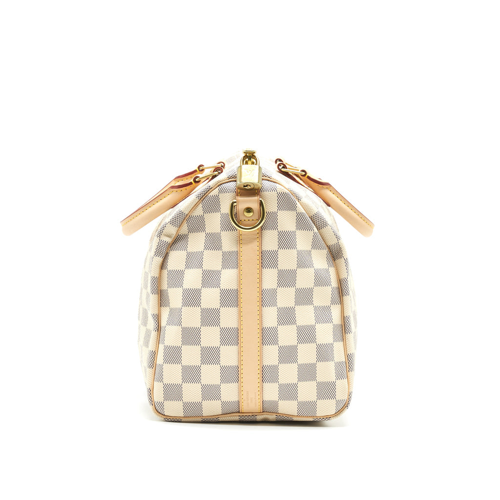 LOUIS VUITTON SPEEDY 30 WITH STRAP DAMIER AZUR CANVAS