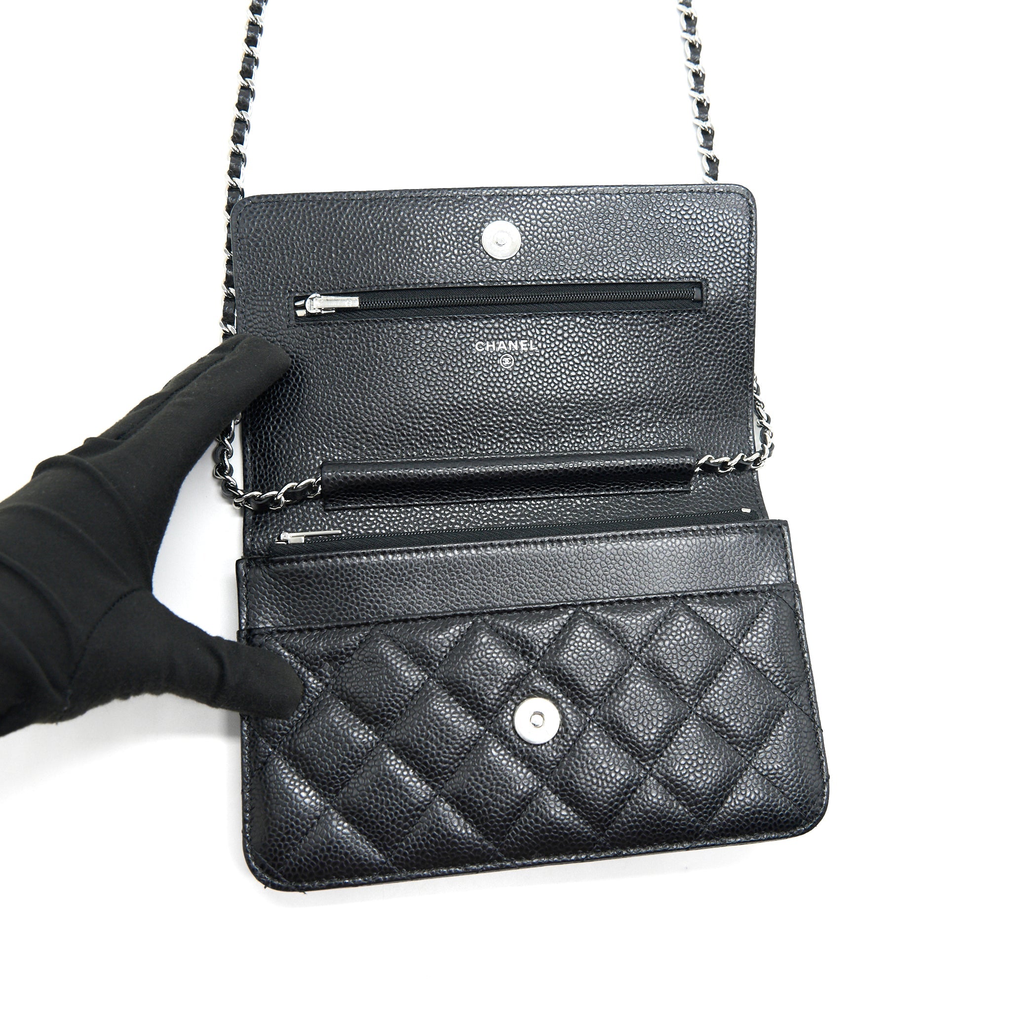 CHANEL WALLET ON CHAIN WOC IN CAVIAR SHW
