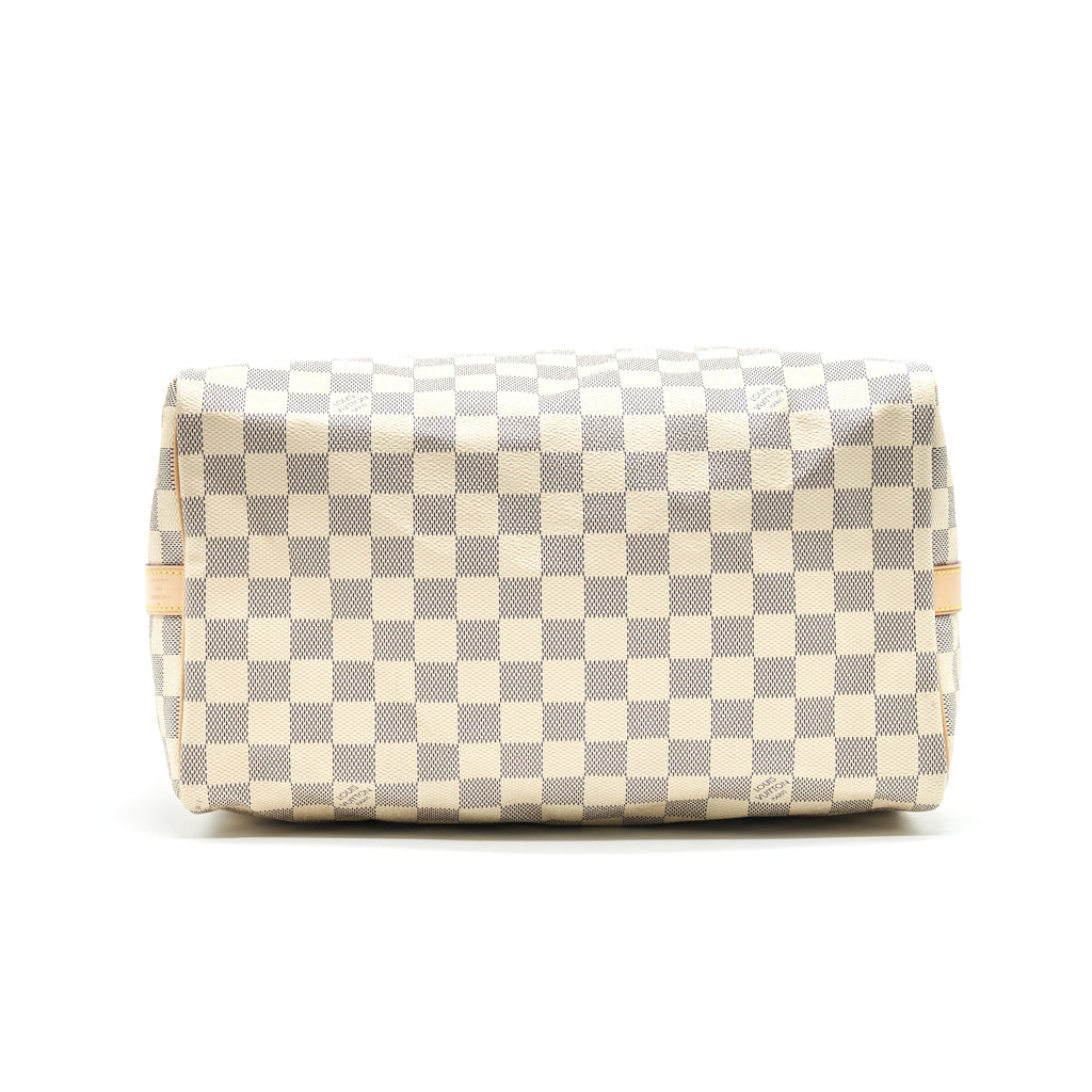 LOUIS VUITTON SPEEDY 30 WITH STRAP DAMIER AZUR CANVAS