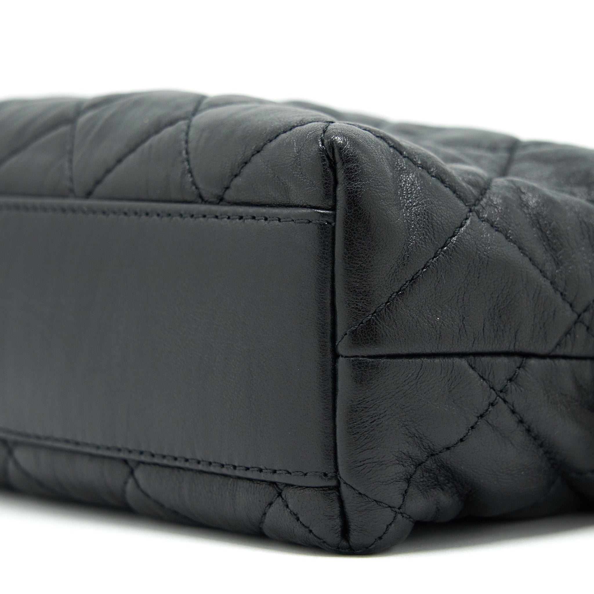 CHANEL SMALL CC WRAPPED STRAP BAG LAMBSKIN BLACK IN CRUMPLED GHW