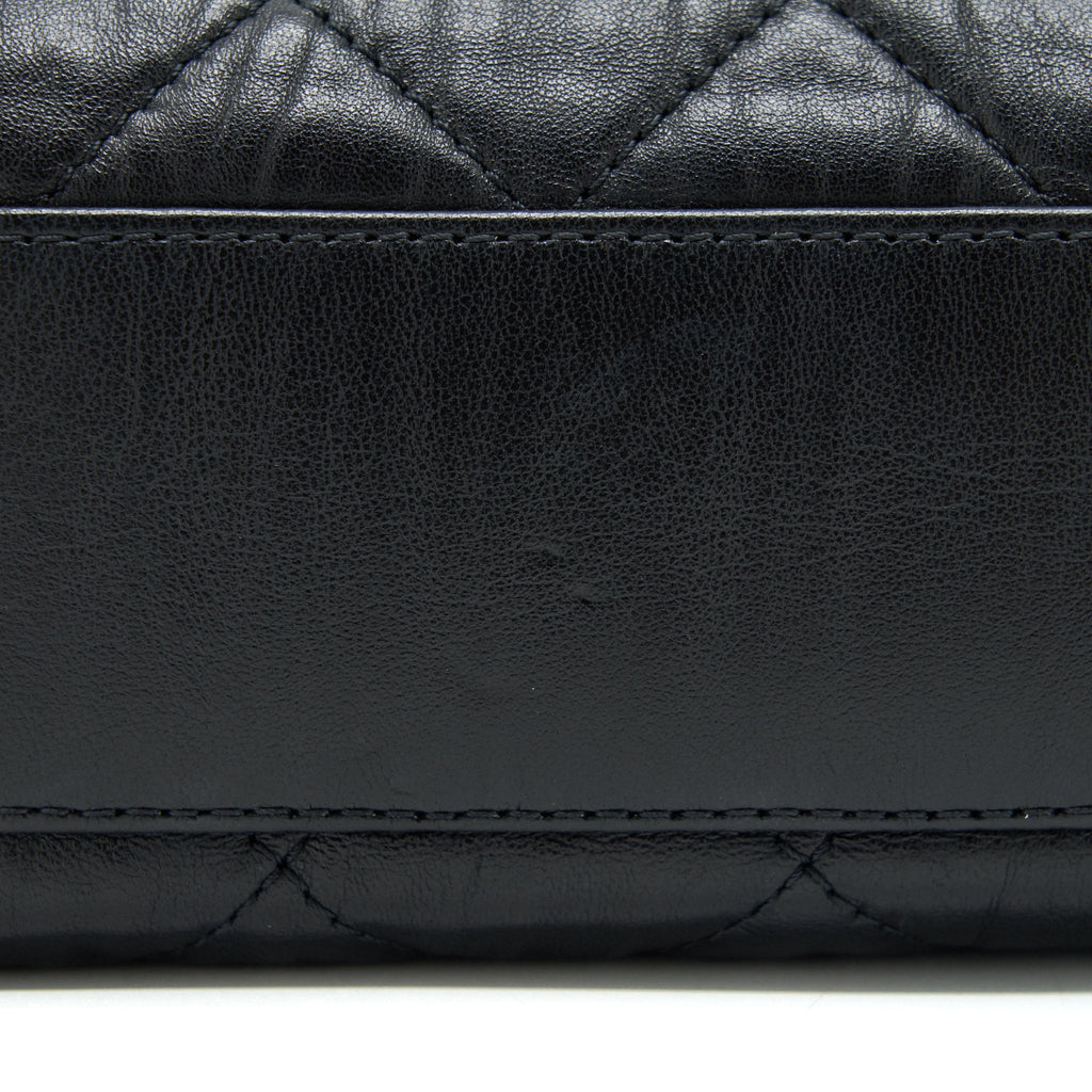 CHANEL SMALL CC WRAPPED STRAP BAG LAMBSKIN BLACK IN CRUMPLED GHW