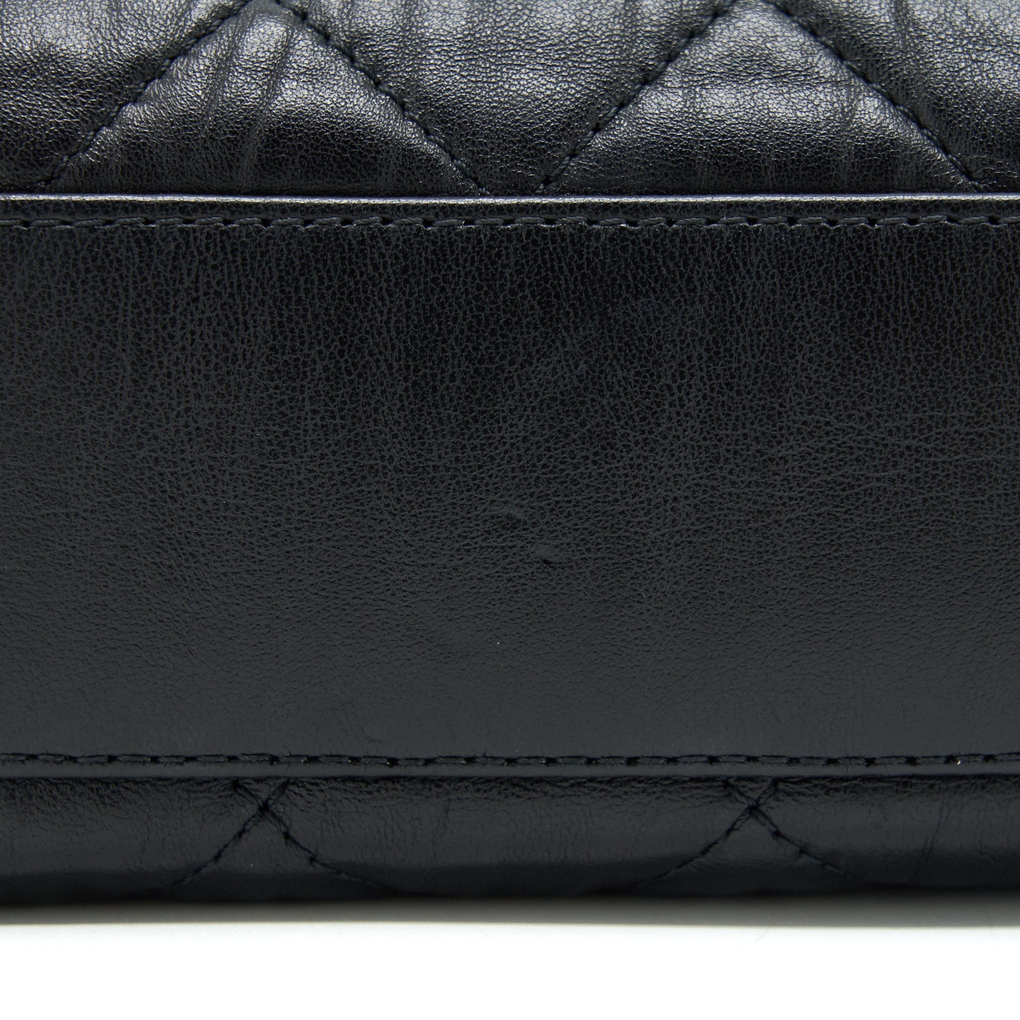 CHANEL SMALL CC WRAPPED STRAP BAG LAMBSKIN BLACK IN CRUMPLED GHW