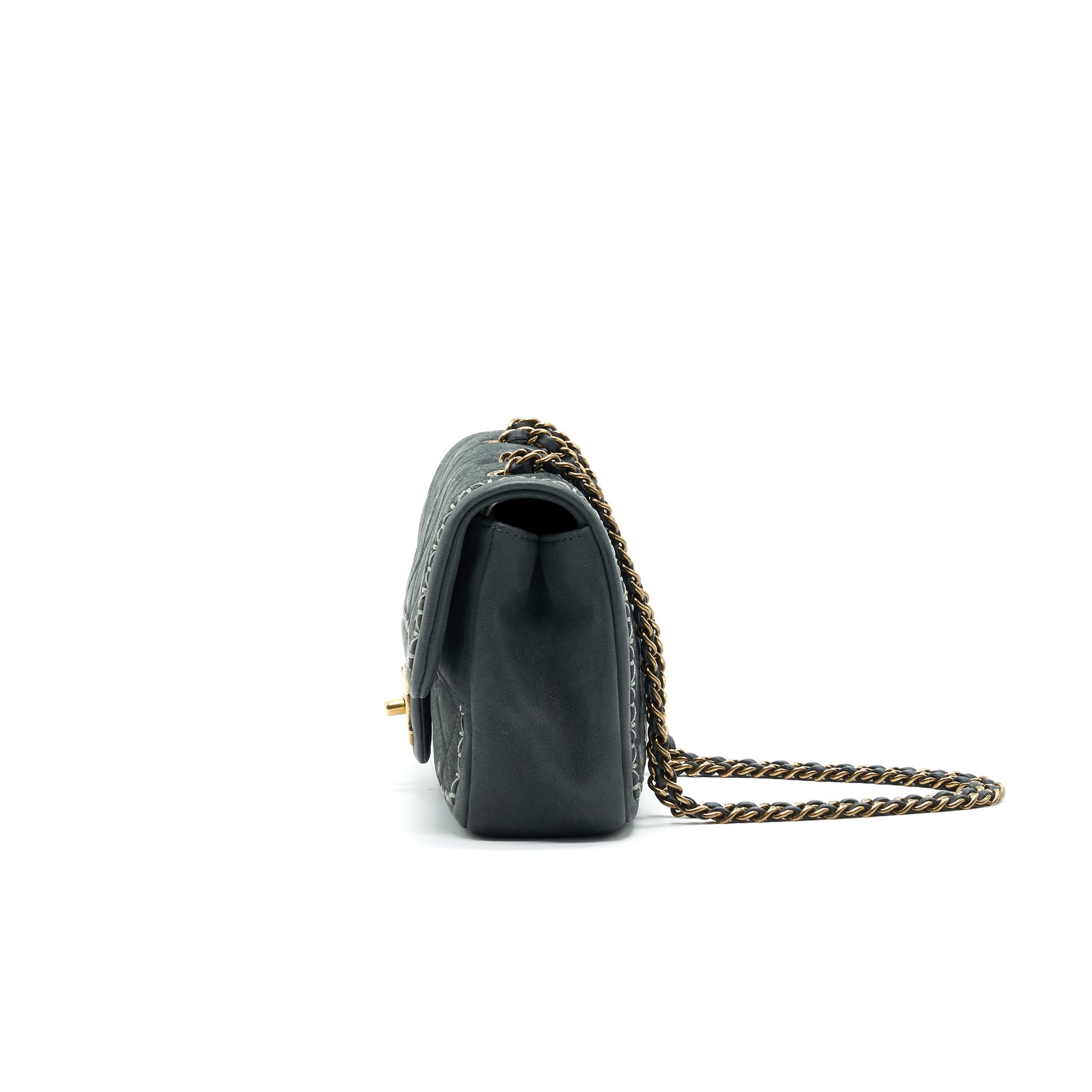 CHANEL SUEDE CALFSKIN MINI FLAP BAG