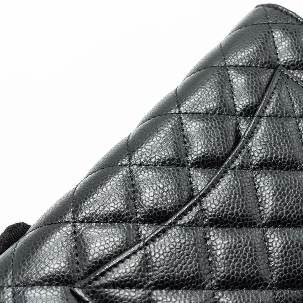 CHANEL CLASSIC WALLET ON CHAIN CAVIAR BLACK SHW (MICROCHIP)