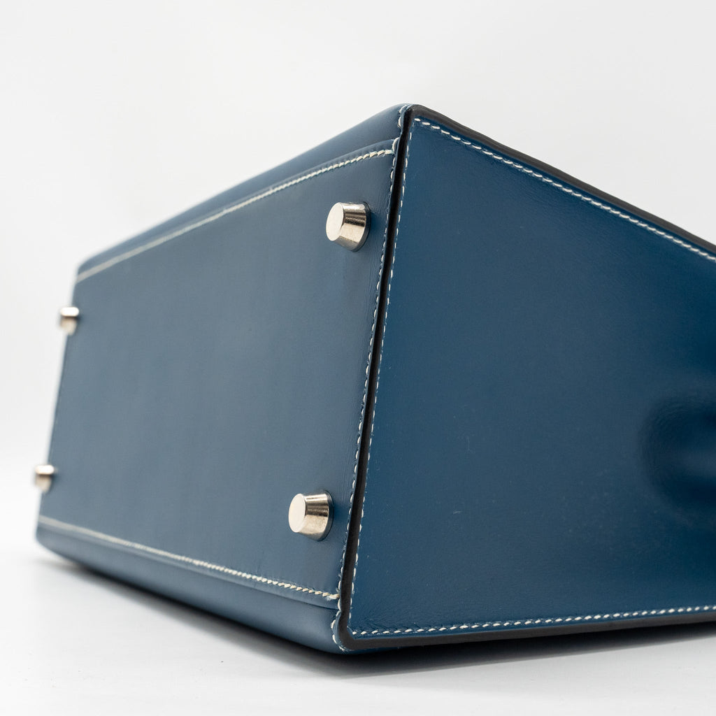 HERMES KELLY 28 CALFSKIN BLUE SHW SQUARE H