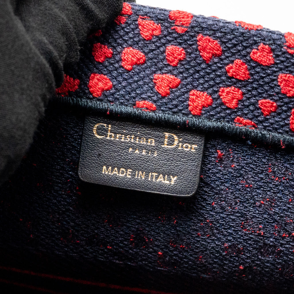 DIOR MEDIUM DIOR BOOK TOTE I LOVE PARIS CANVAS RED / NAVY