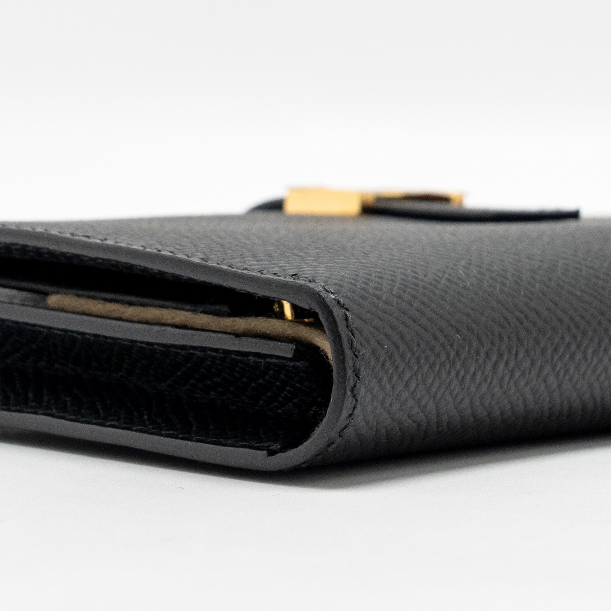 HERMES BEARN WALLET EPSOM BLACK GHW