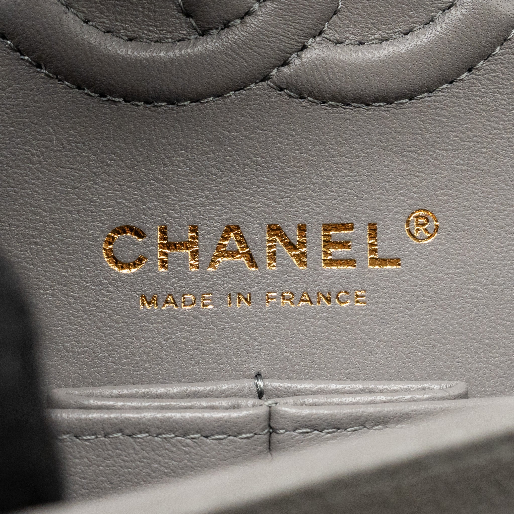 CHANEL SMALL CLASSIC DOUBLE FLAP BAG CAVIAR DARK GREY LGHW (MICROCHIP)