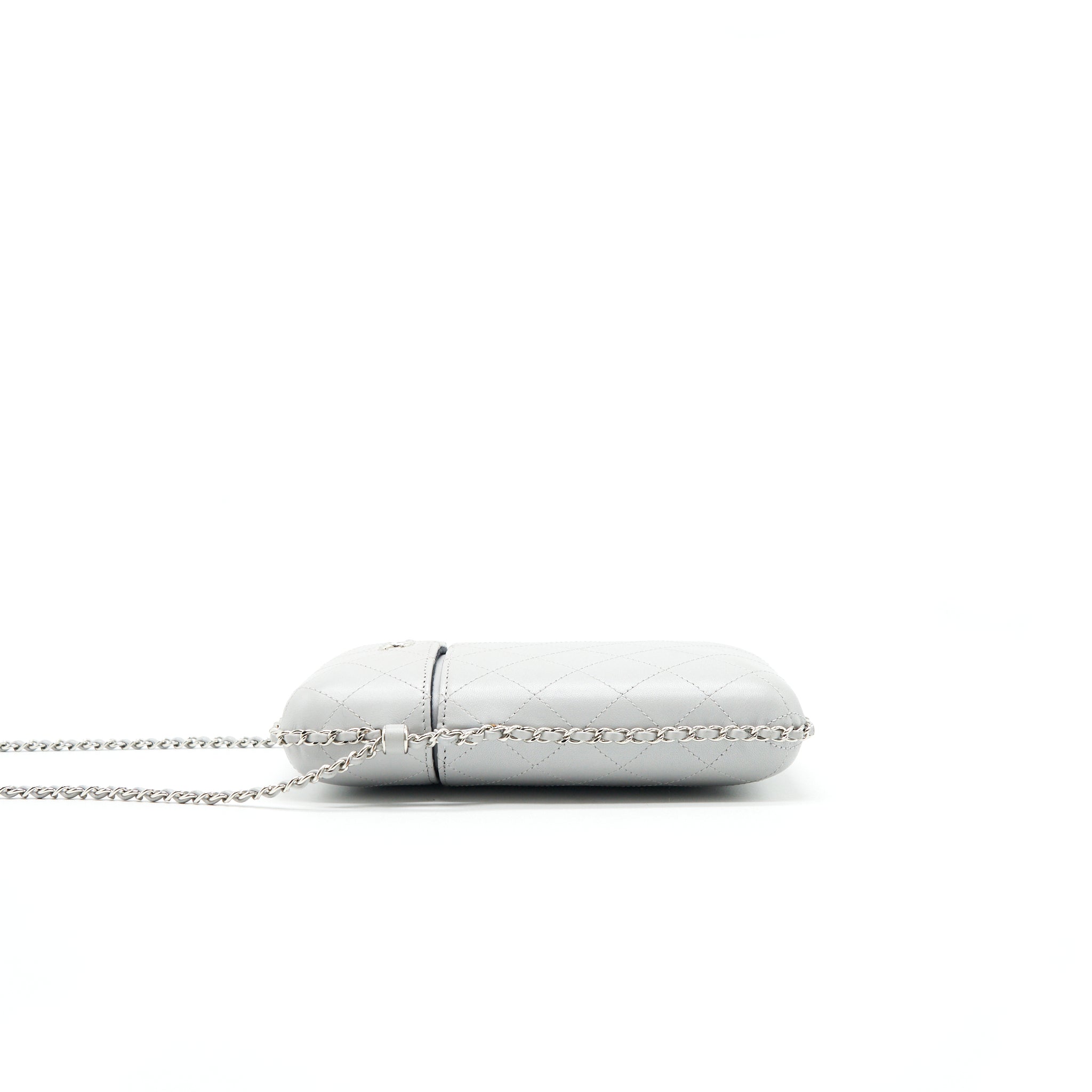 CHANEL GREY VANITY CASE FOR PHONE WITH CHAIN