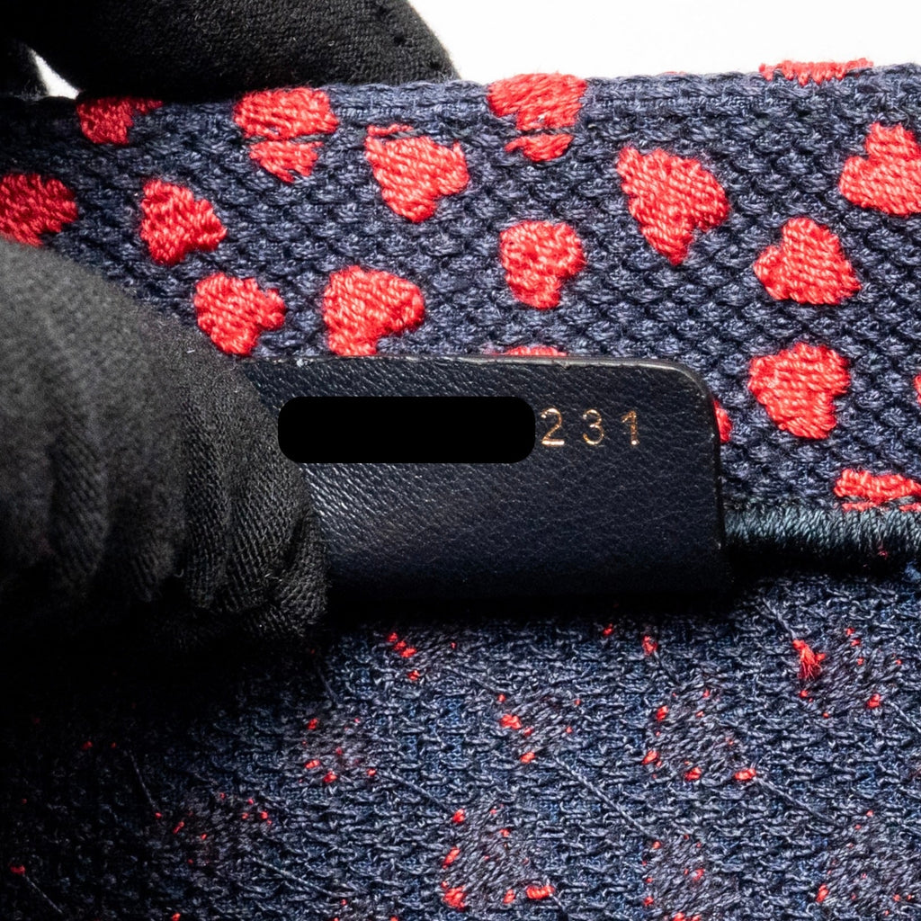 DIOR MEDIUM DIOR BOOK TOTE I LOVE PARIS CANVAS RED / NAVY