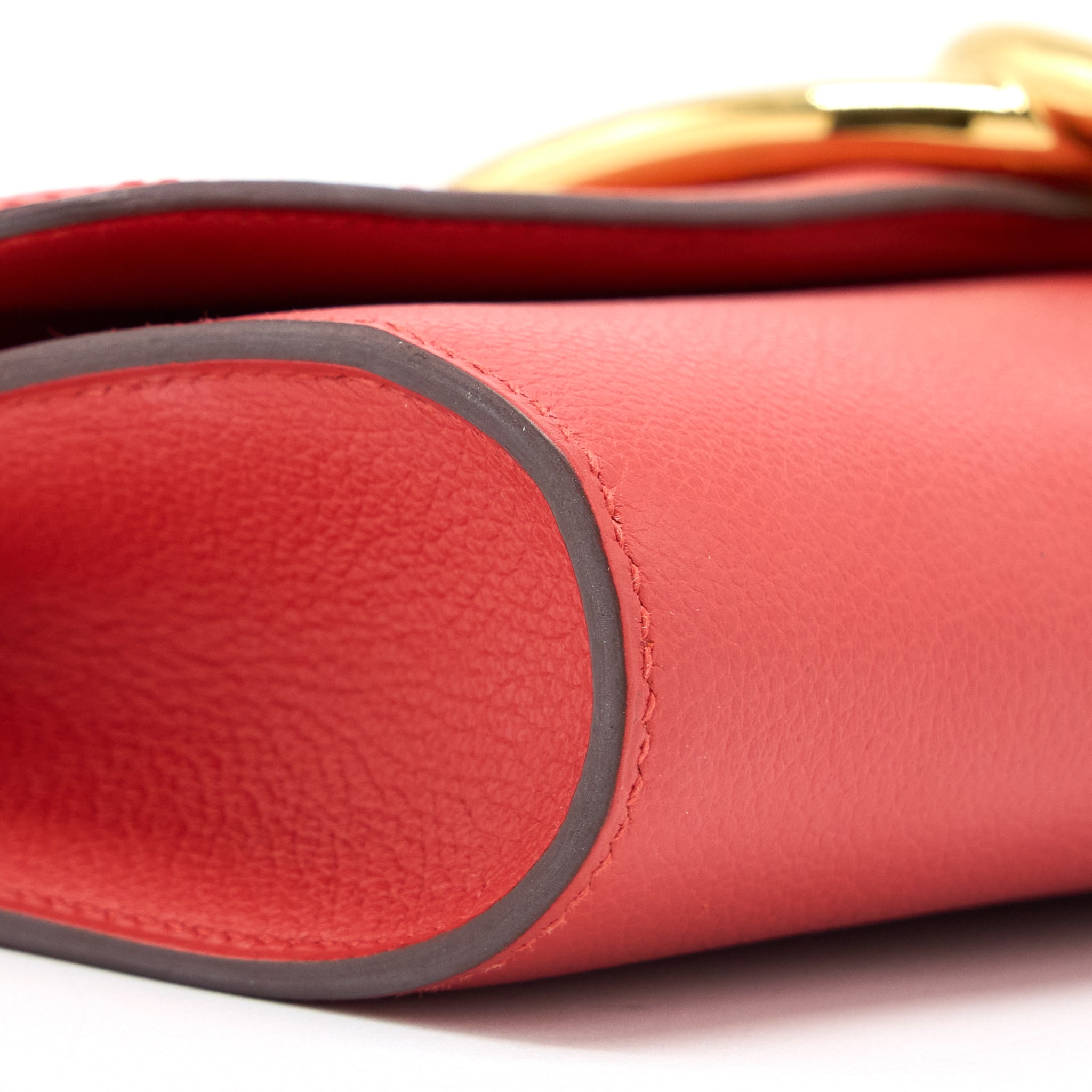 HERMES EGEE CLUTCH ORANGE RED GHW