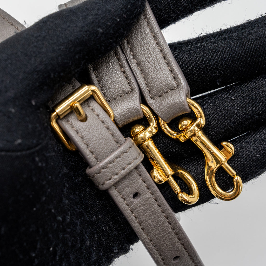 SAINT LAURENT TOY SHOPPING NORTH / SOUTH BAG LEATHER GREY GHW