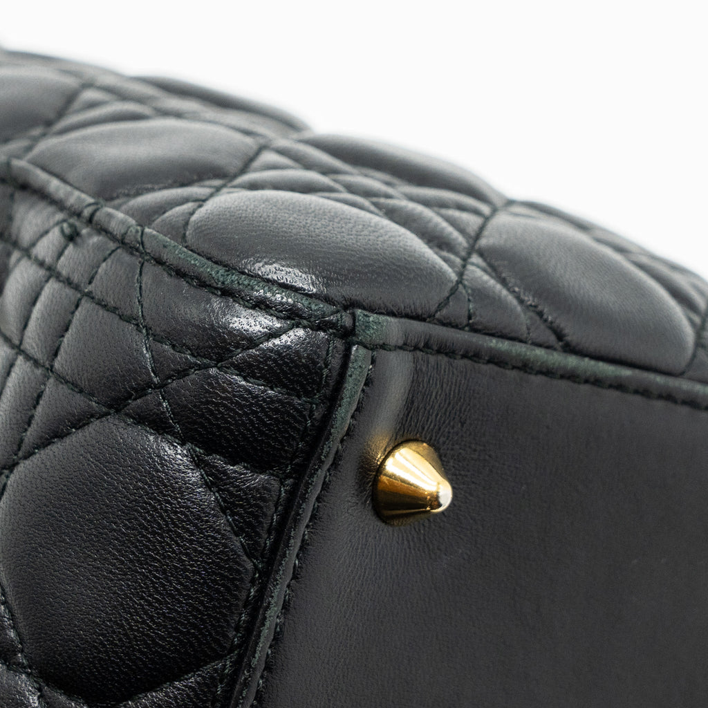 DIOR MEDIUM LADY DIOR LAMBSKIN BLACK GHW