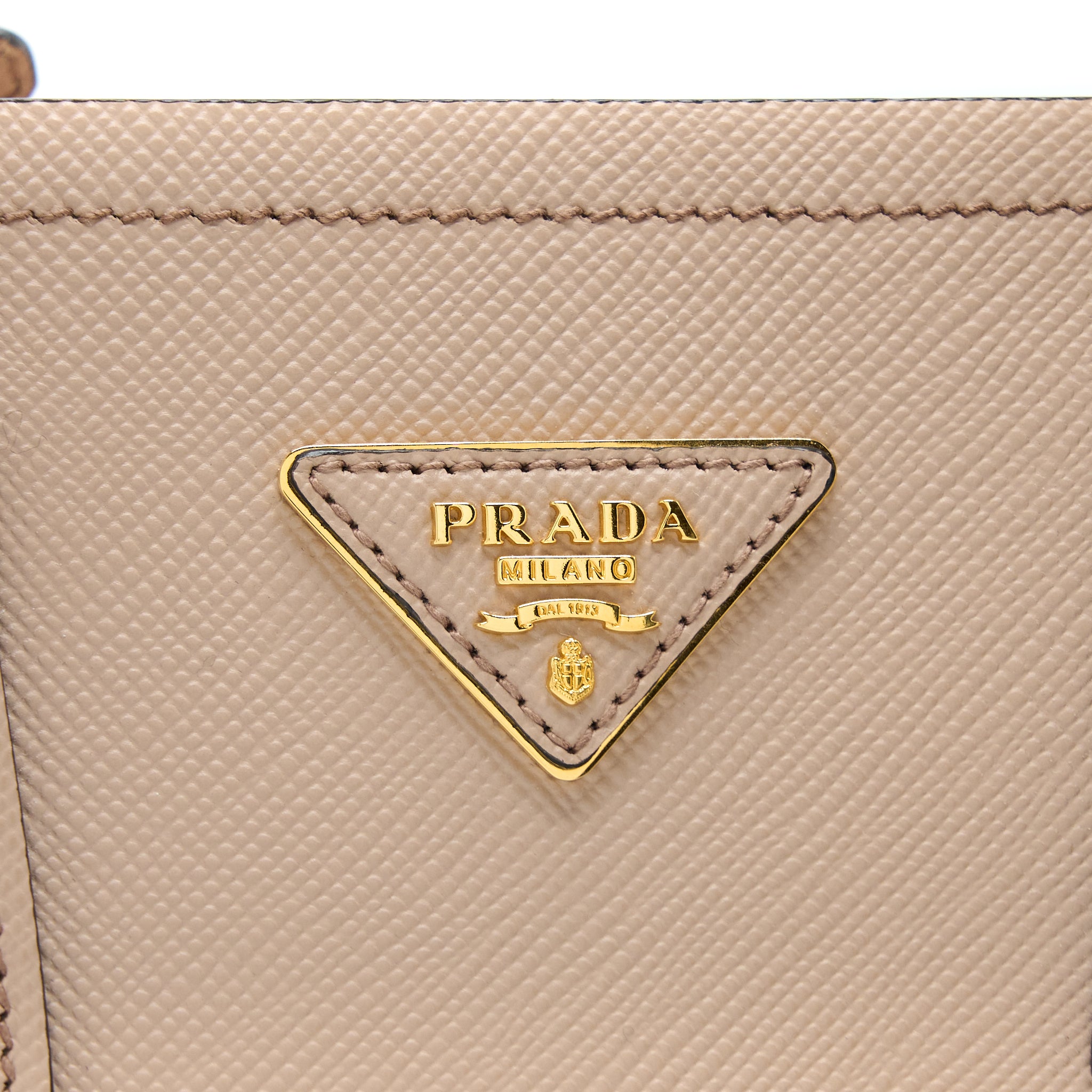 PRADA SAFFIANO CUIR TOTE BAG CALFSKIN CAMMEO/NERO GHW