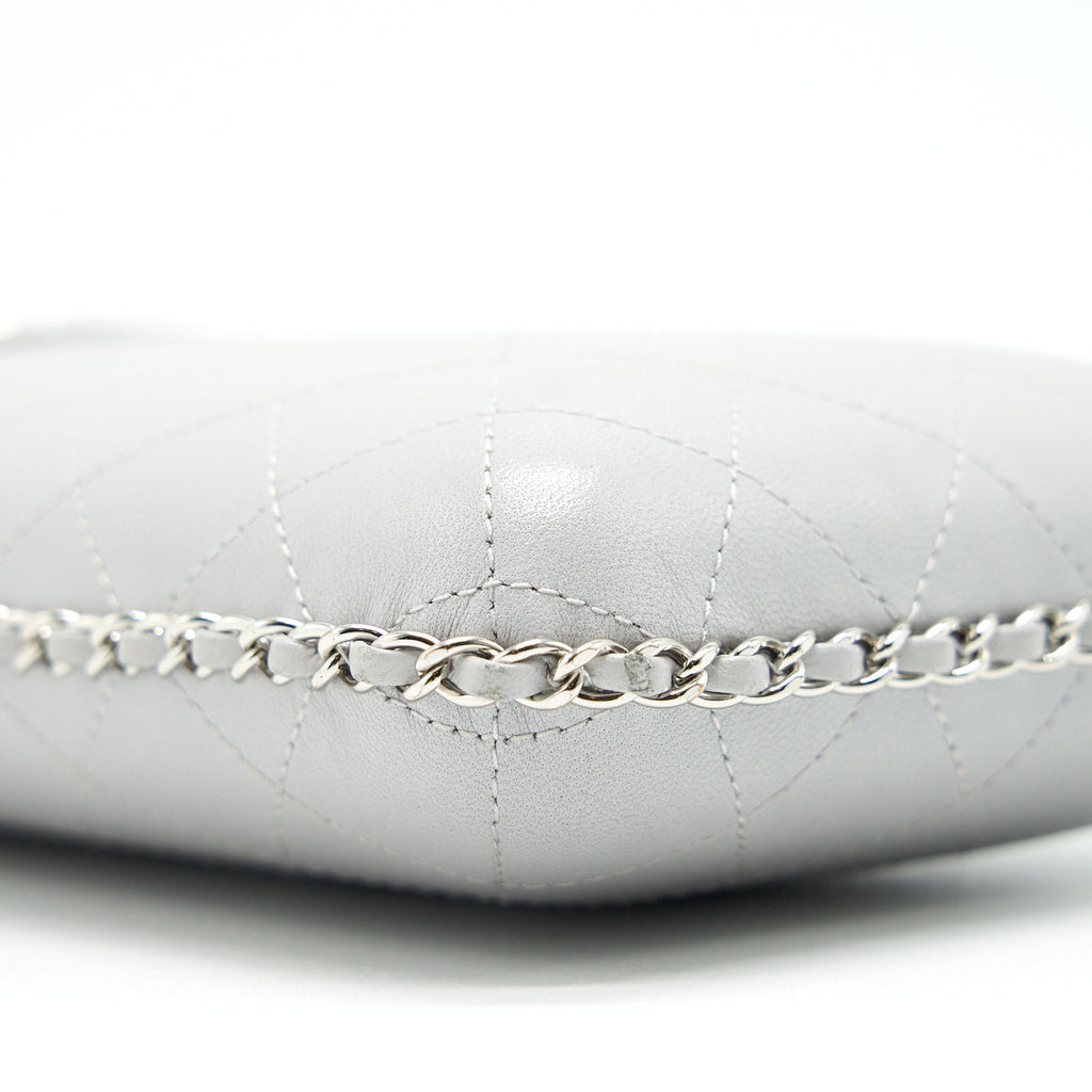 CHANEL GREY VANITY CASE FOR PHONE WITH CHAIN