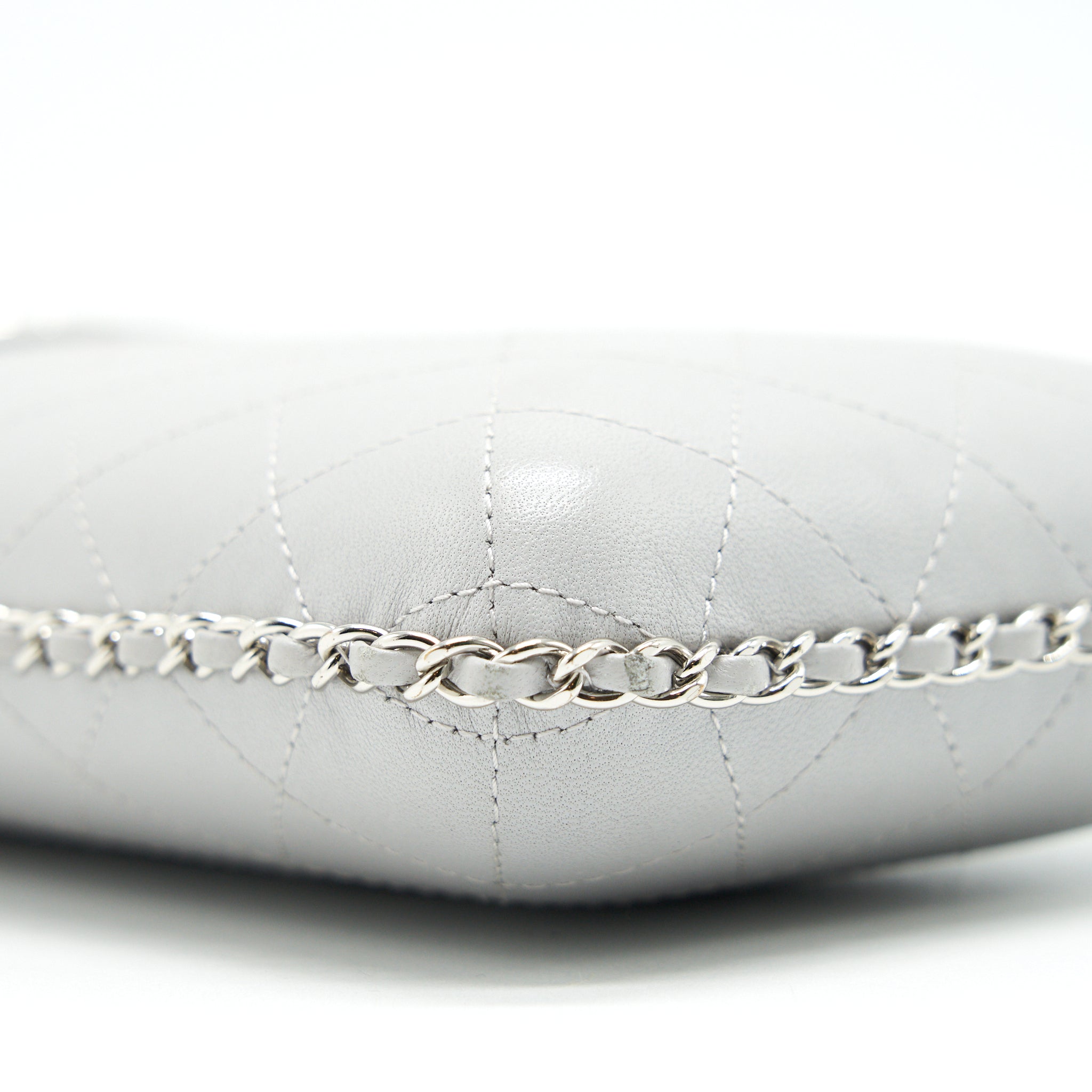 CHANEL GREY VANITY CASE FOR PHONE WITH CHAIN