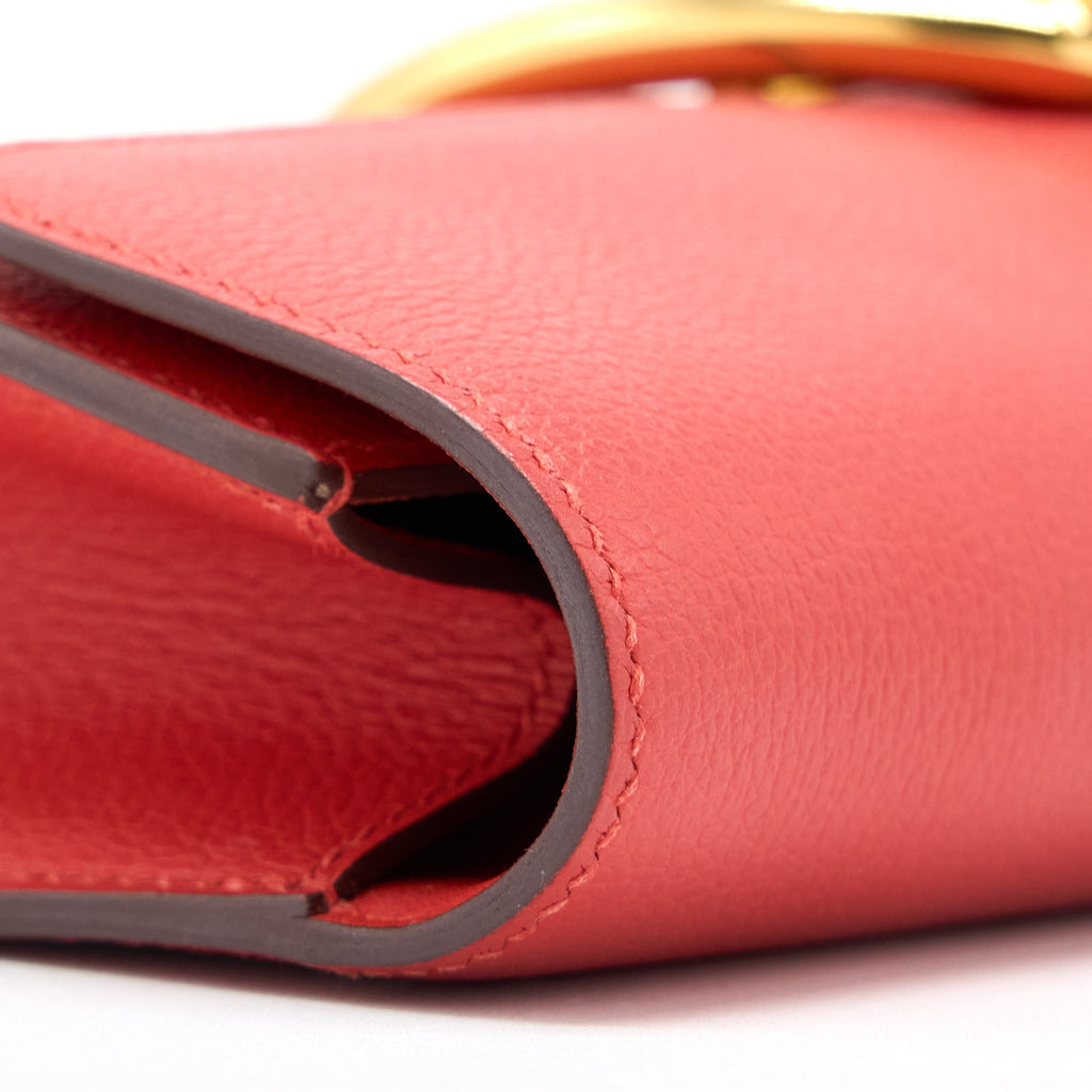 HERMES EGEE CLUTCH ORANGE RED GHW