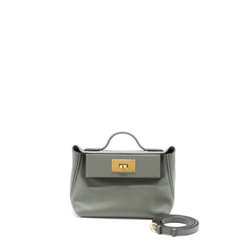 HERMES MINI 24/24 2424 - 21 BAG EVERCOLOR/SWIFT GRIS MEYER GHW