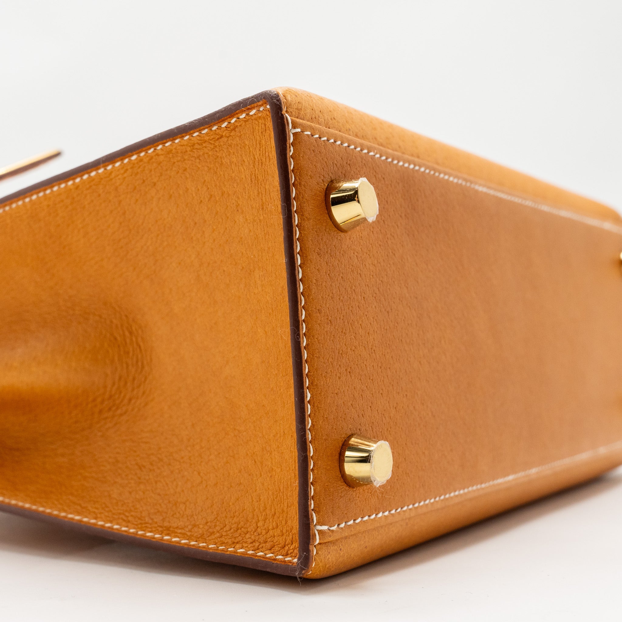HERMES KELLY 25 PEAU DE PORC TOFFEE GHW