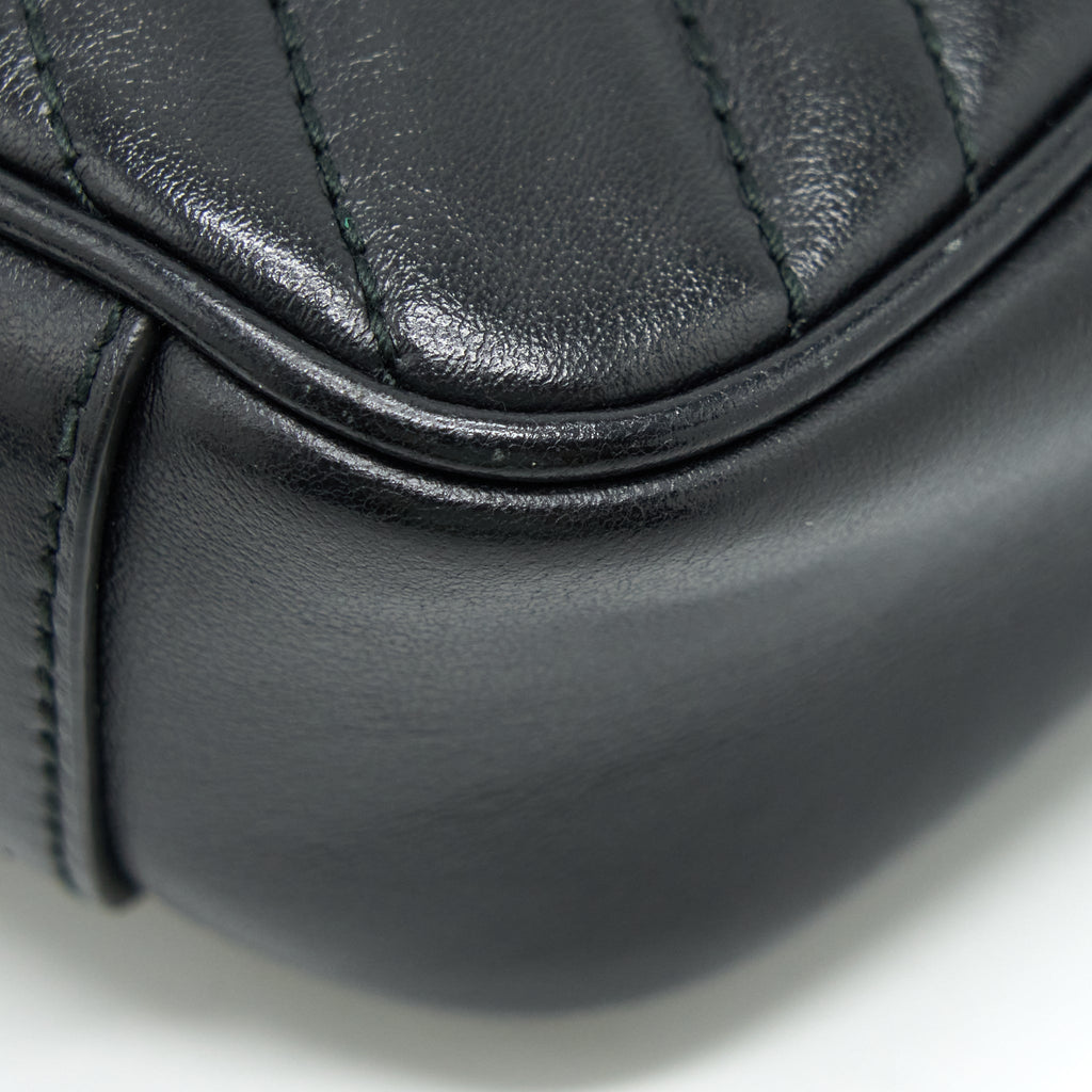GUCCI MINI MARMONT MATELASSE BAG BLACK GHW