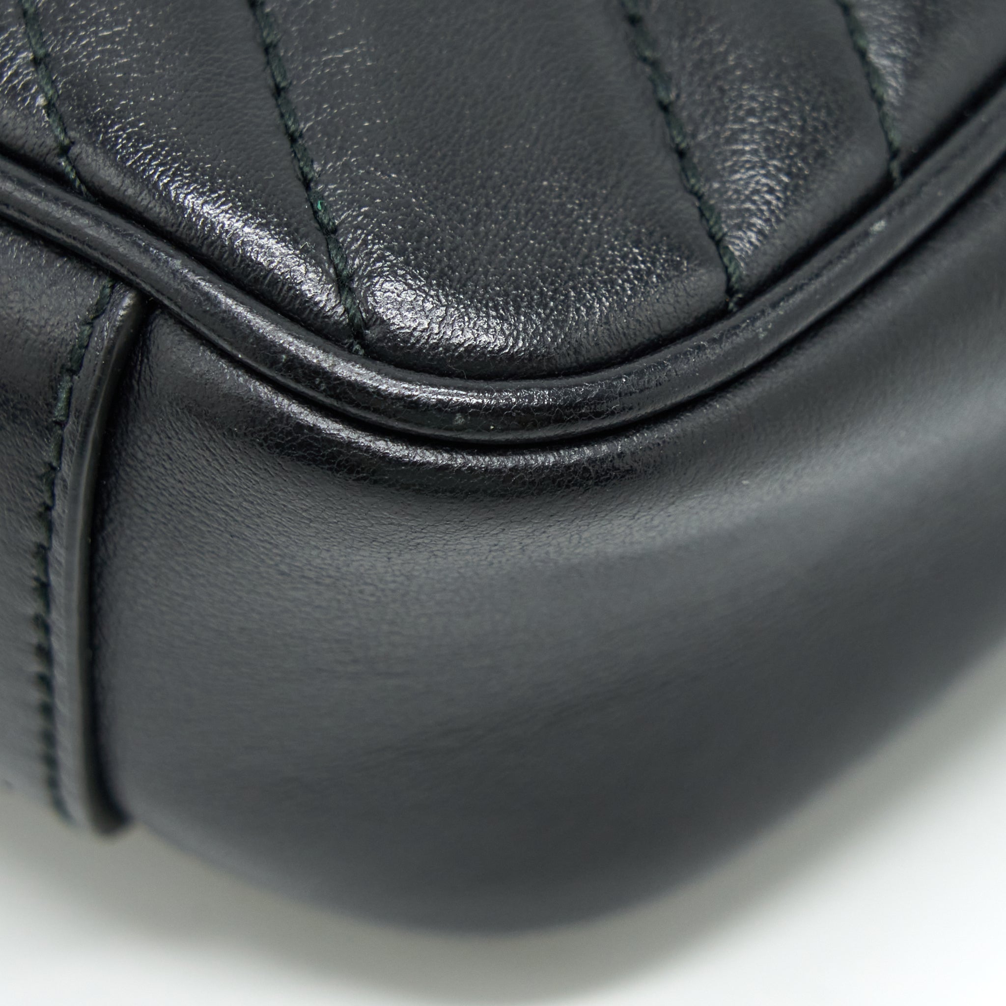 GUCCI MINI MARMONT MATELASSE BAG BLACK GHW
