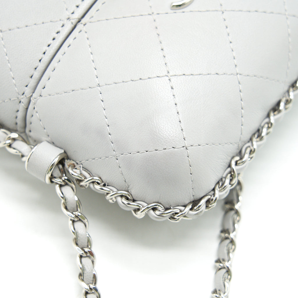 CHANEL GREY VANITY CASE FOR PHONE WITH CHAIN